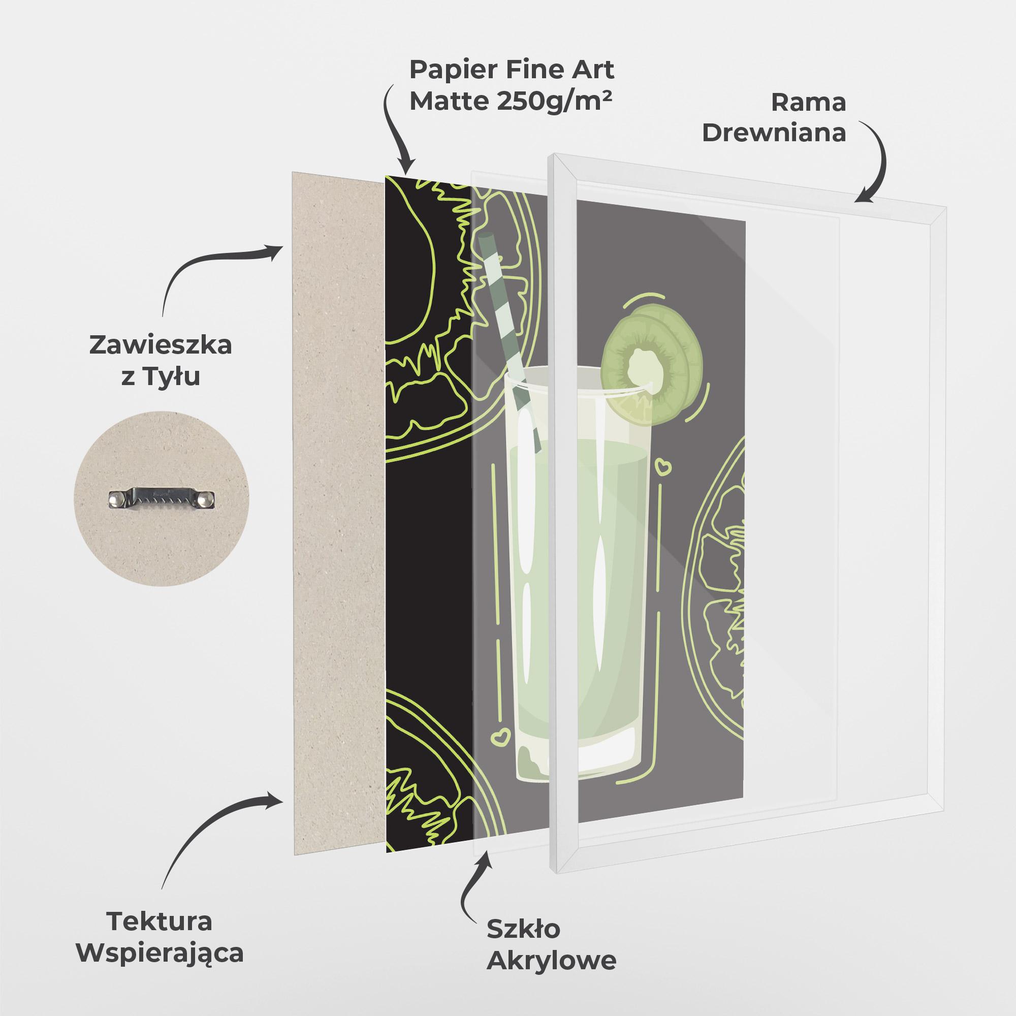 Plakat w Ramie Kiwi Drink mockup 1