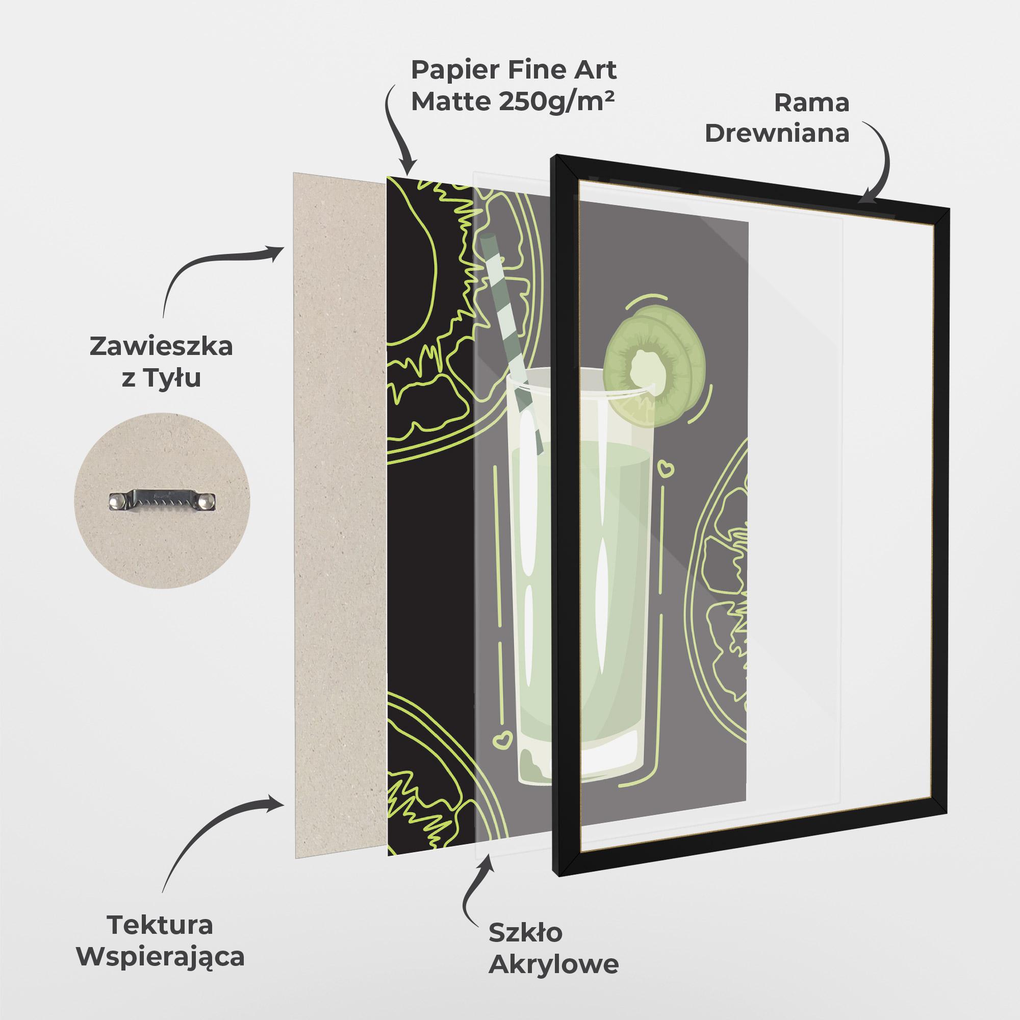 Plakat w Ramie Kiwi Drink mockup 1
