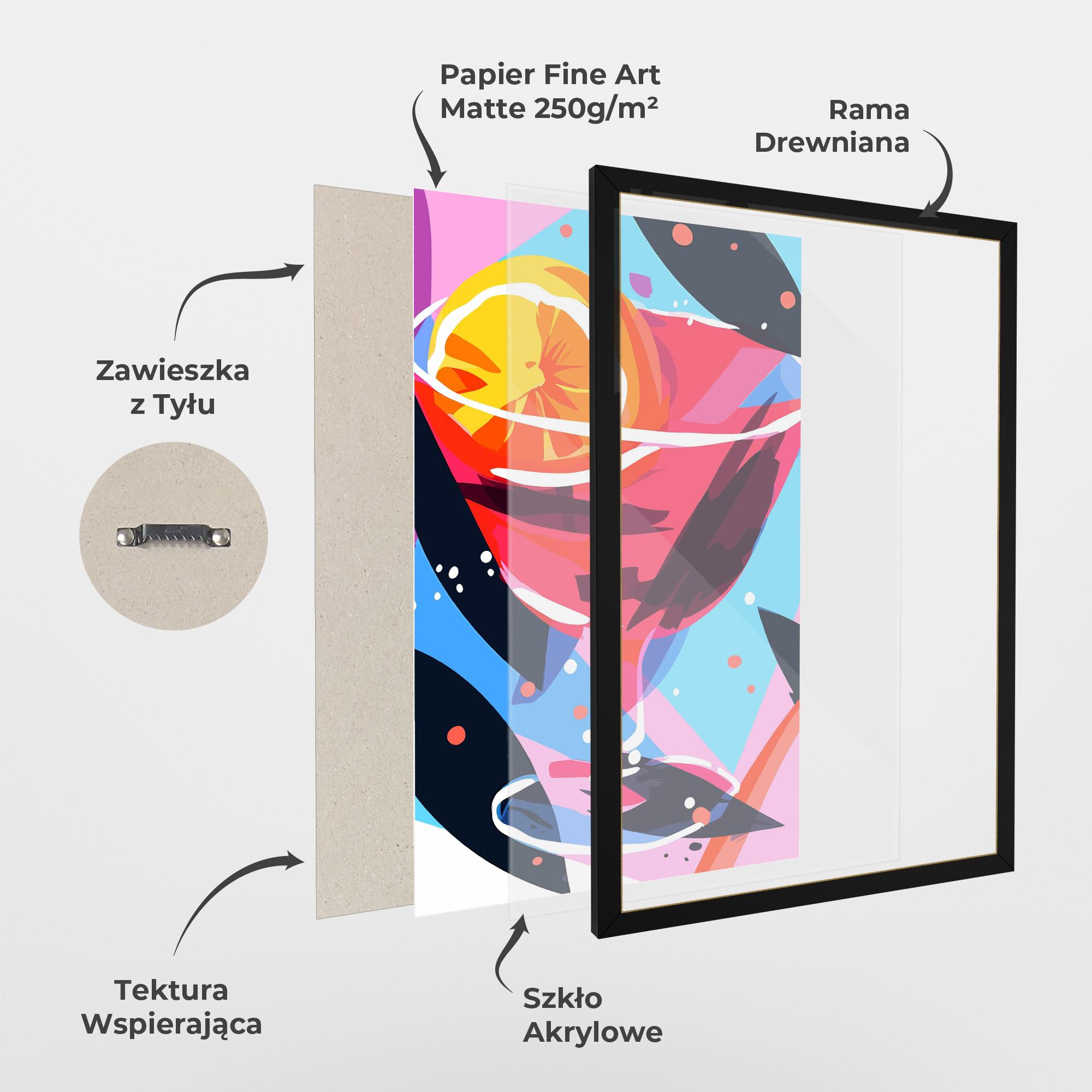 Plakat w Ramie Red Cocktail Art mockup 1