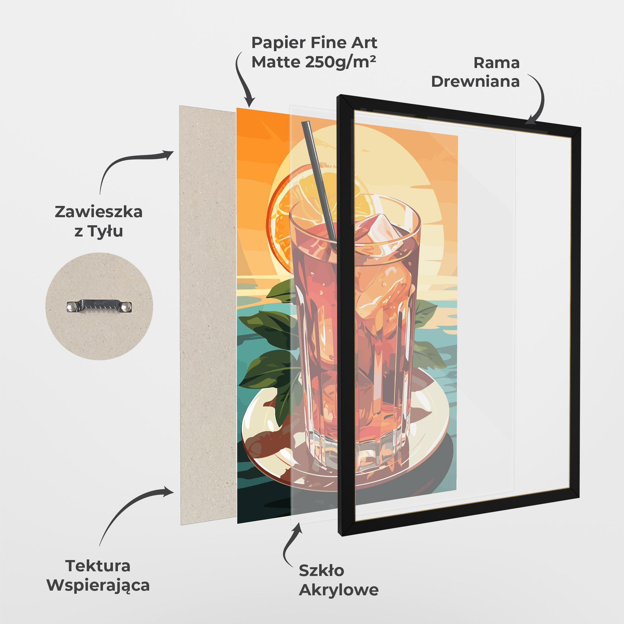 Plakat w Ramie Sunset Cocktail mockup 1