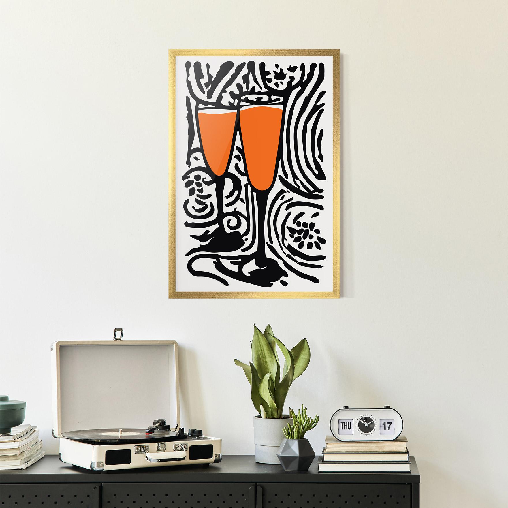 Plakat w Ramie Orange Grey Drink mockup 2