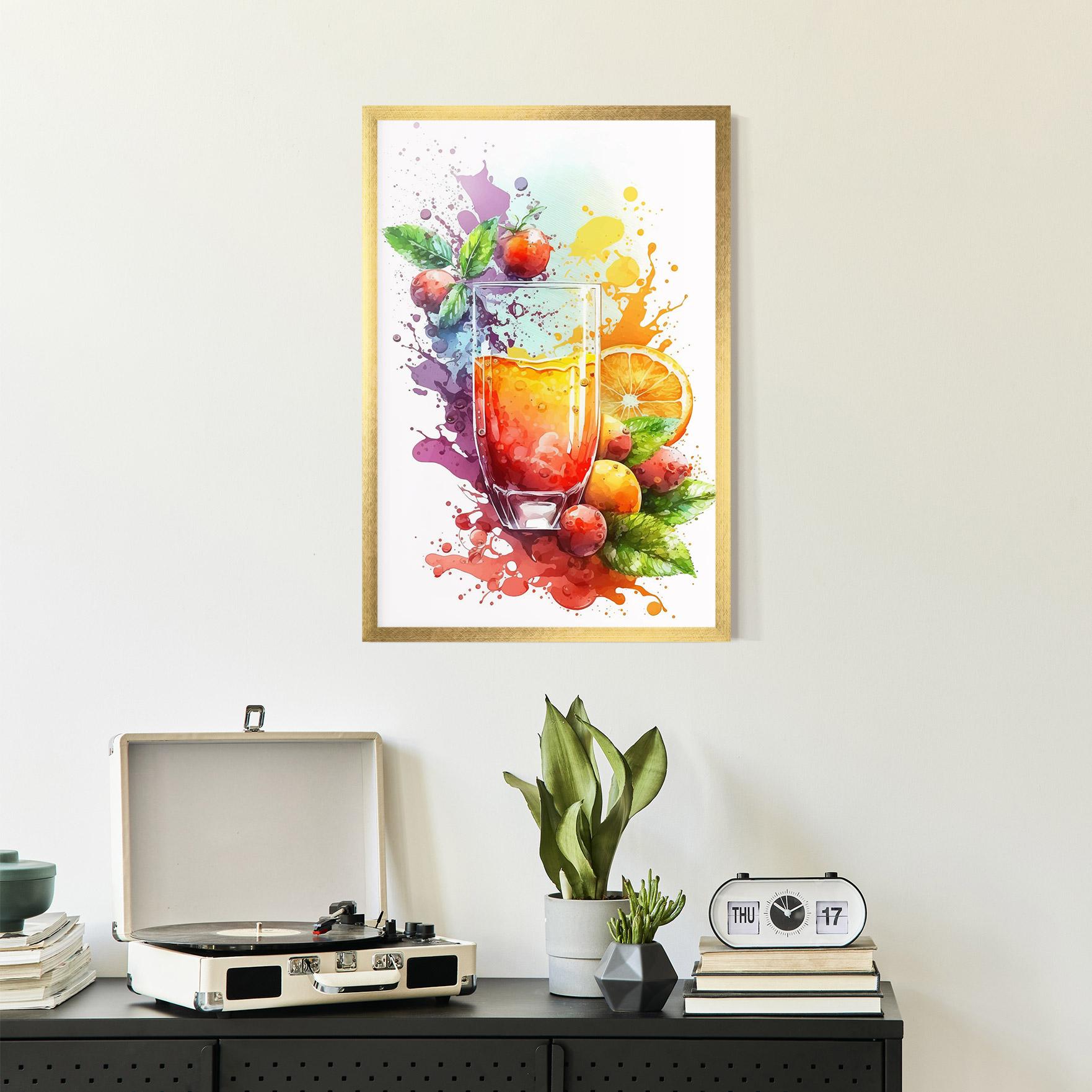 Plakat w Ramie Watercolor Drink mockup 2