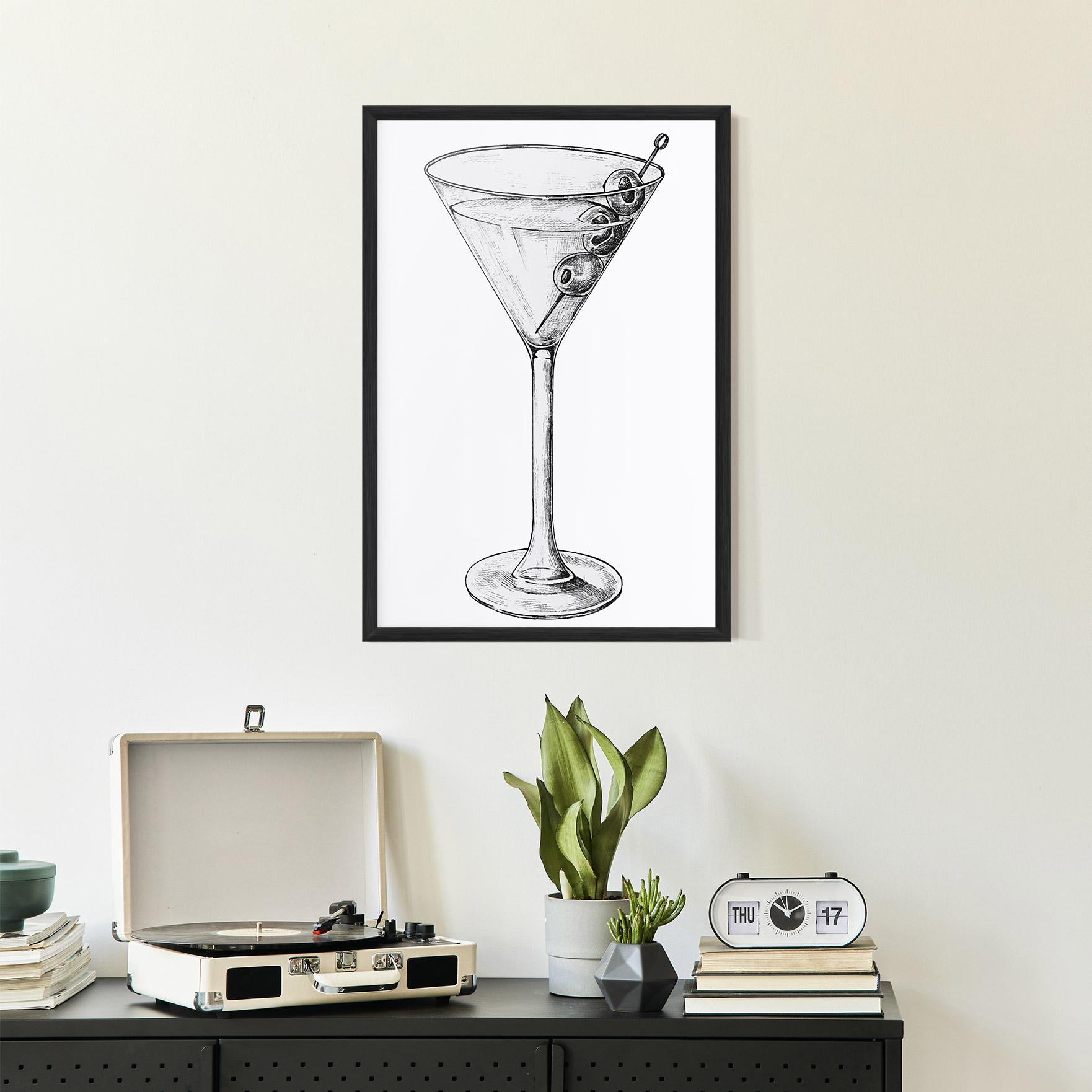 Plakat w Ramie Hand Drawn Glass mockup 2