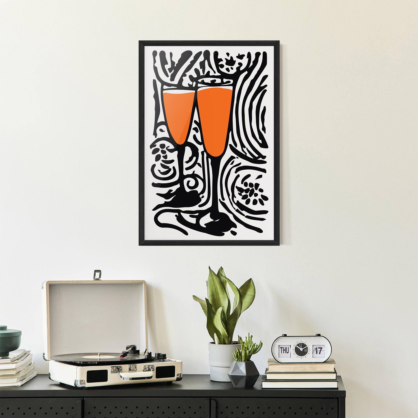 Plakat w Ramie Orange Grey Drink mockup 2