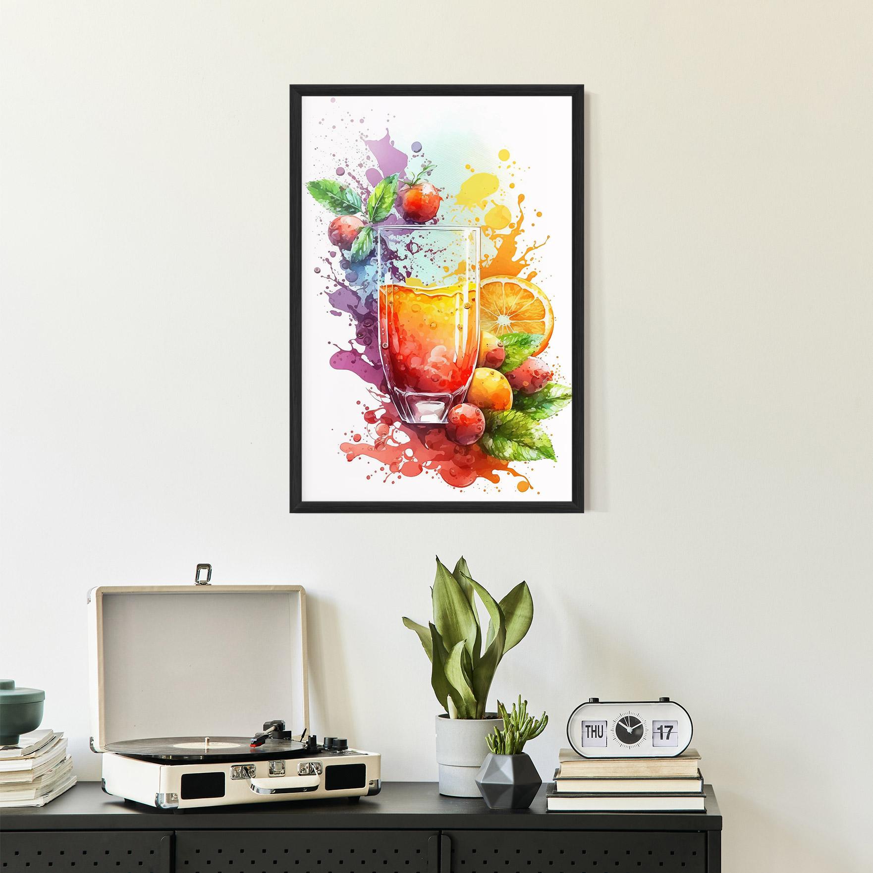 Plakat w Ramie Watercolor Drink mockup 2