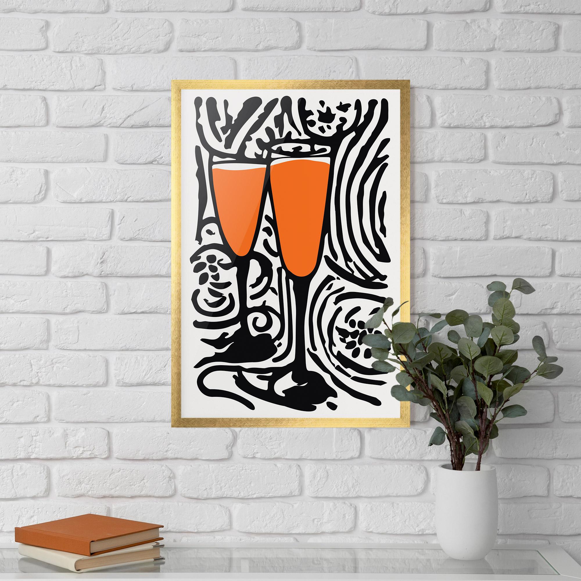 Plakat w Ramie Orange Grey Drink mockup 5