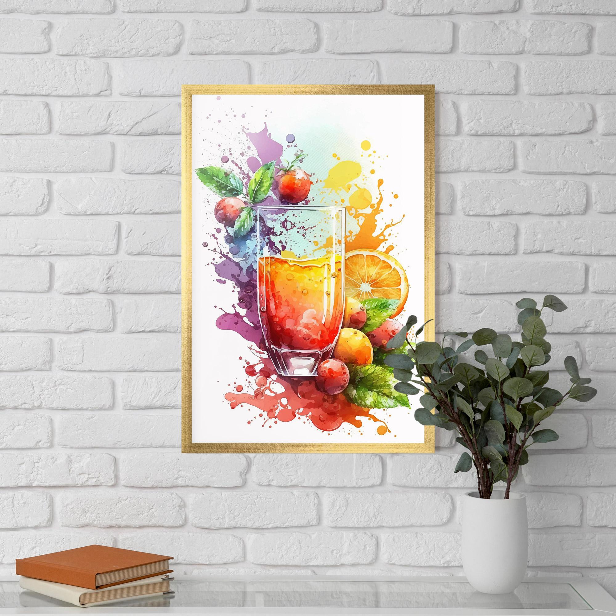 Plakat w Ramie Watercolor Drink mockup 5