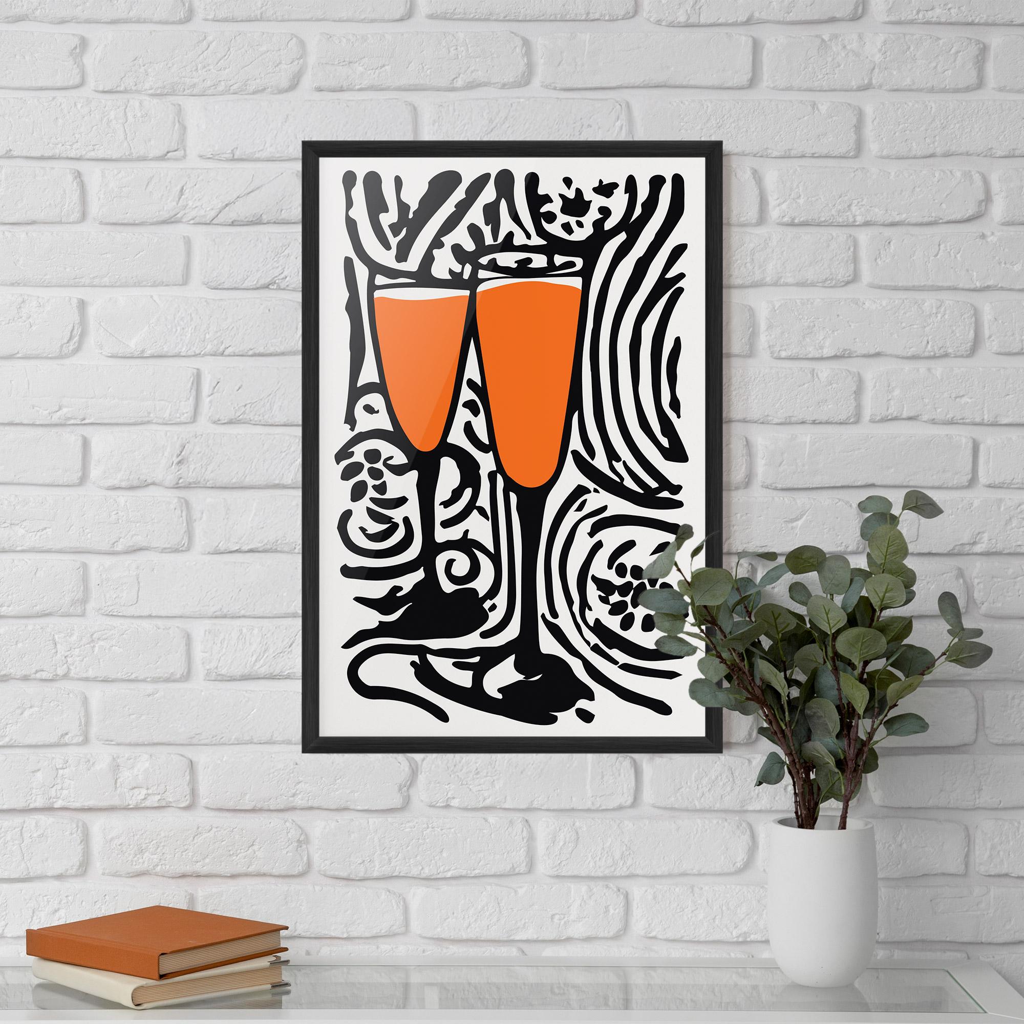 Plakat w Ramie Orange Grey Drink mockup 5