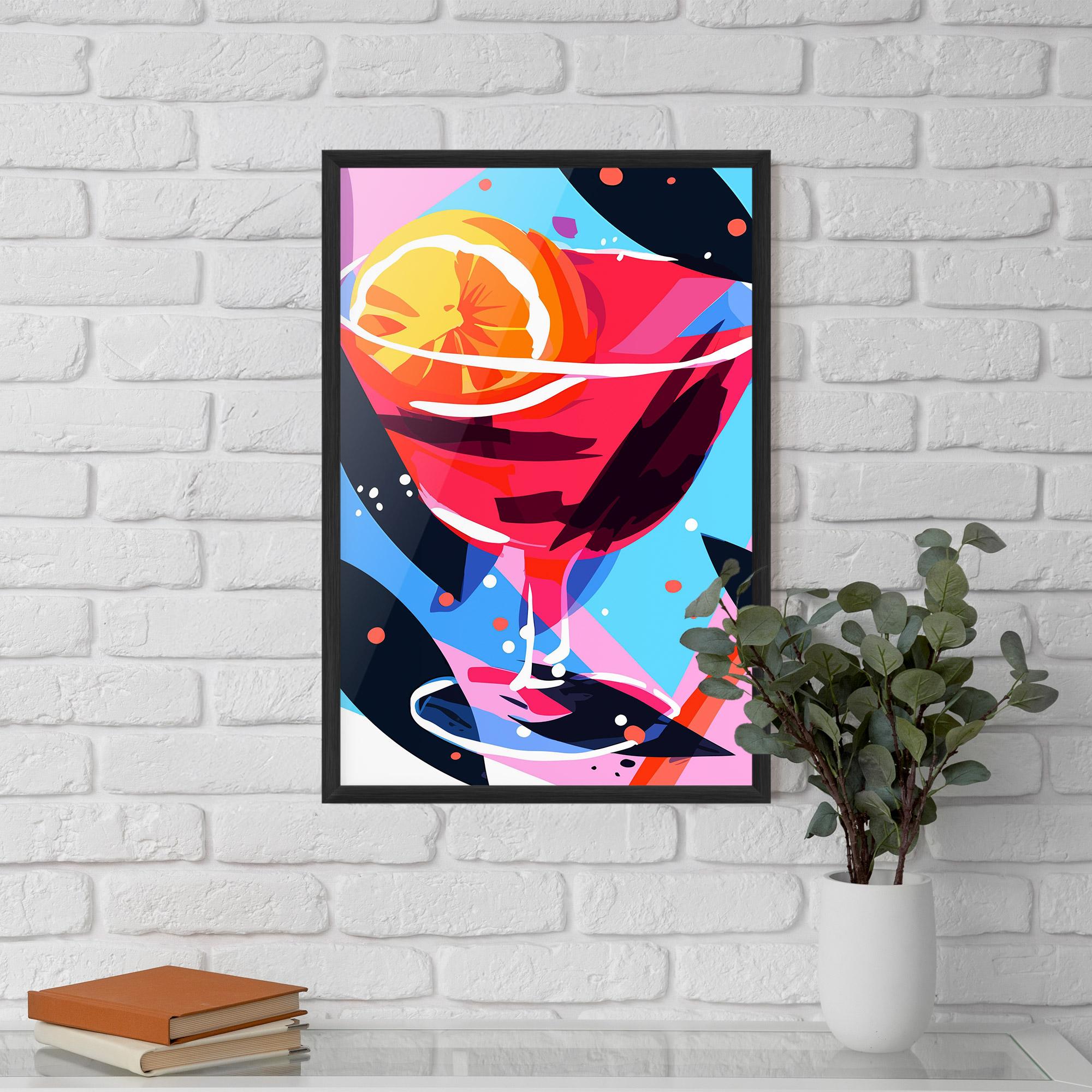 Plakat w Ramie Red Cocktail Art mockup 5