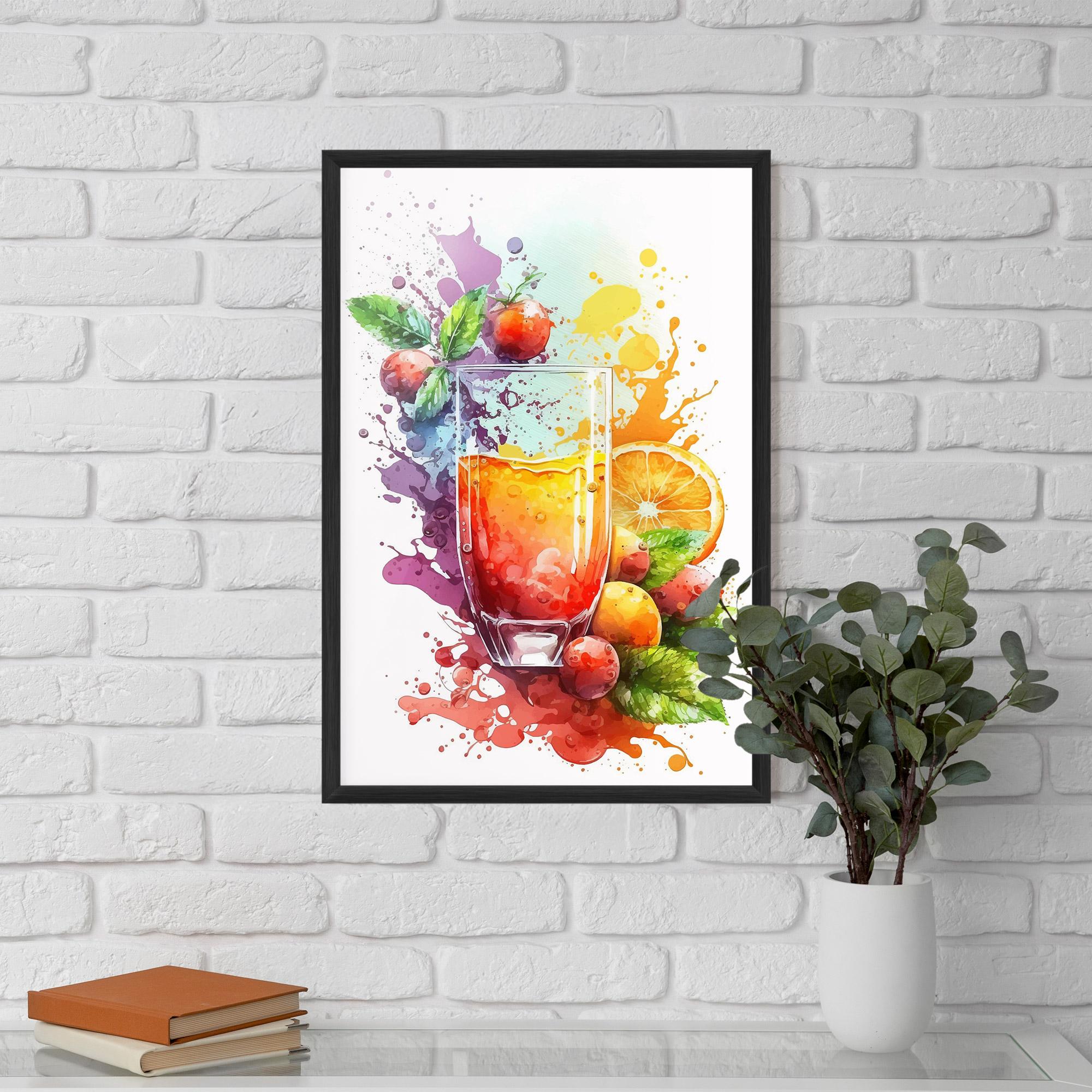 Plakat w Ramie Watercolor Drink mockup 5