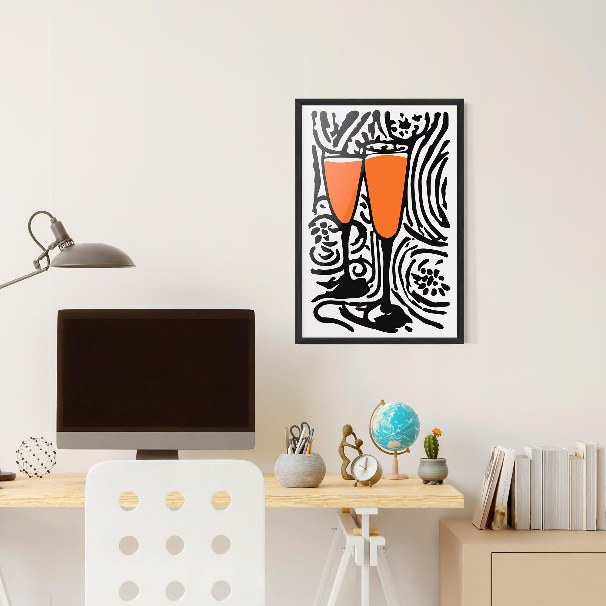 Plakat w Ramie Orange Grey Drink mockup 6