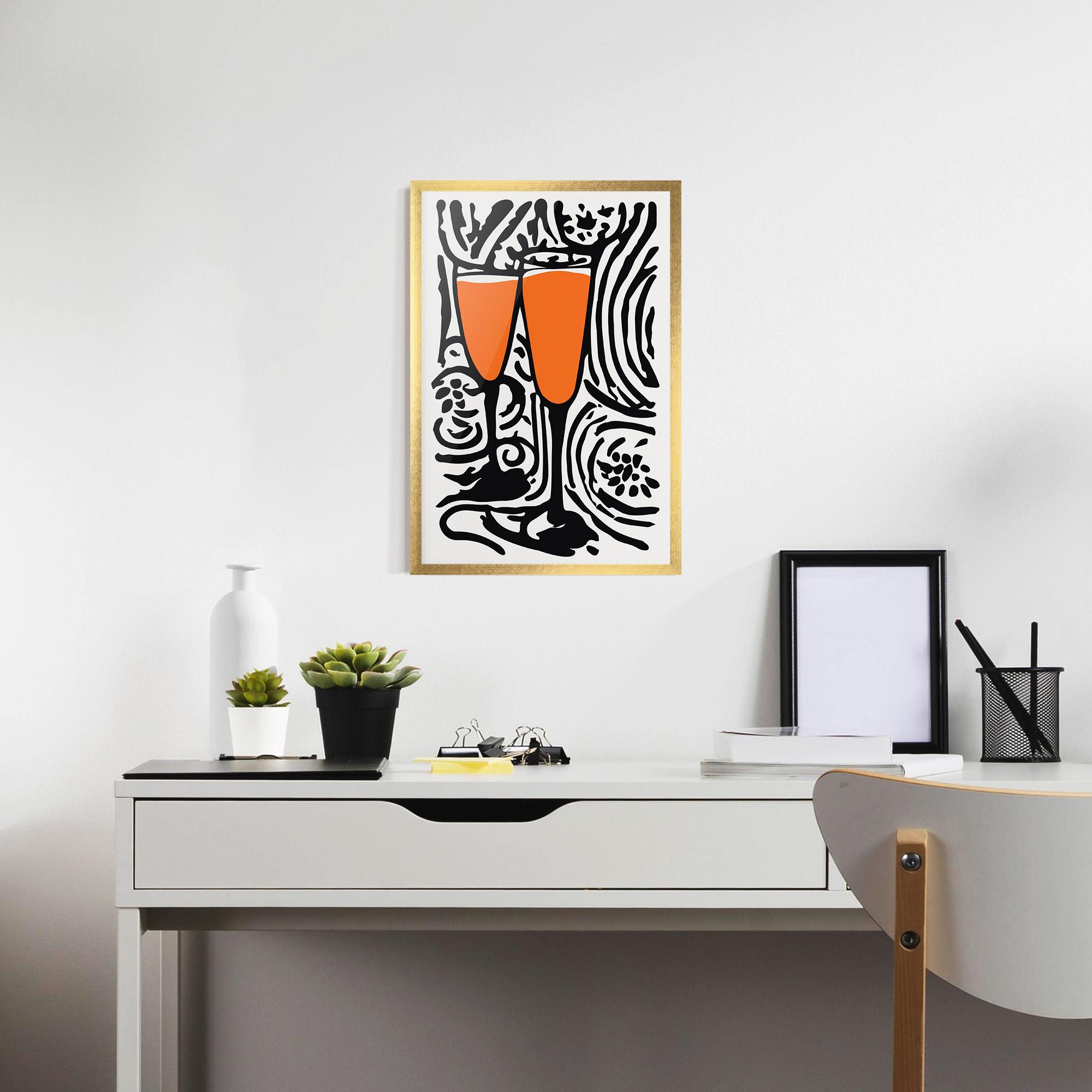 Plakat w Ramie Orange Grey Drink mockup 7