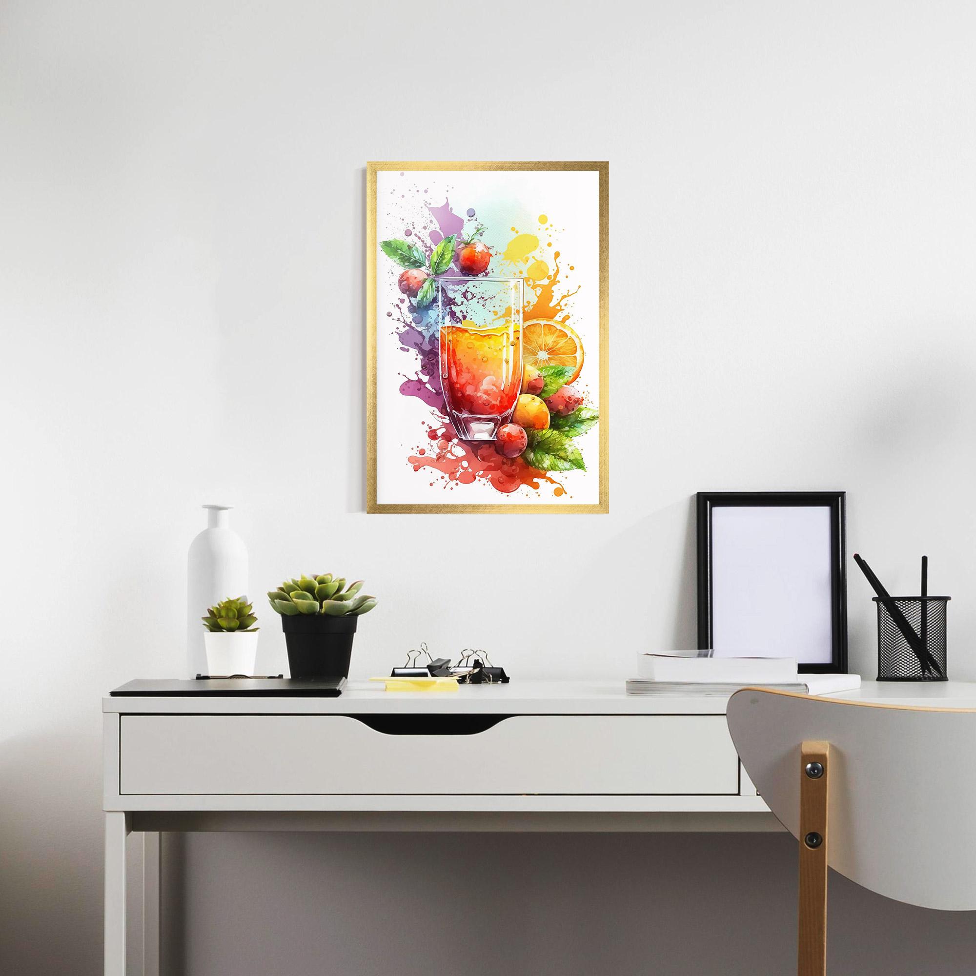Plakat w Ramie Watercolor Drink mockup 7
