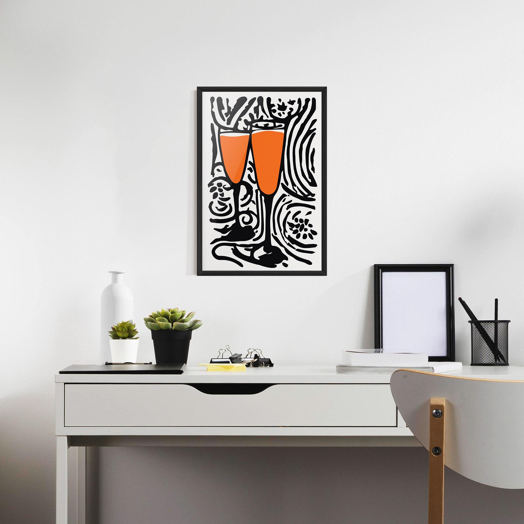 Plakat w Ramie Orange Grey Drink mockup 7