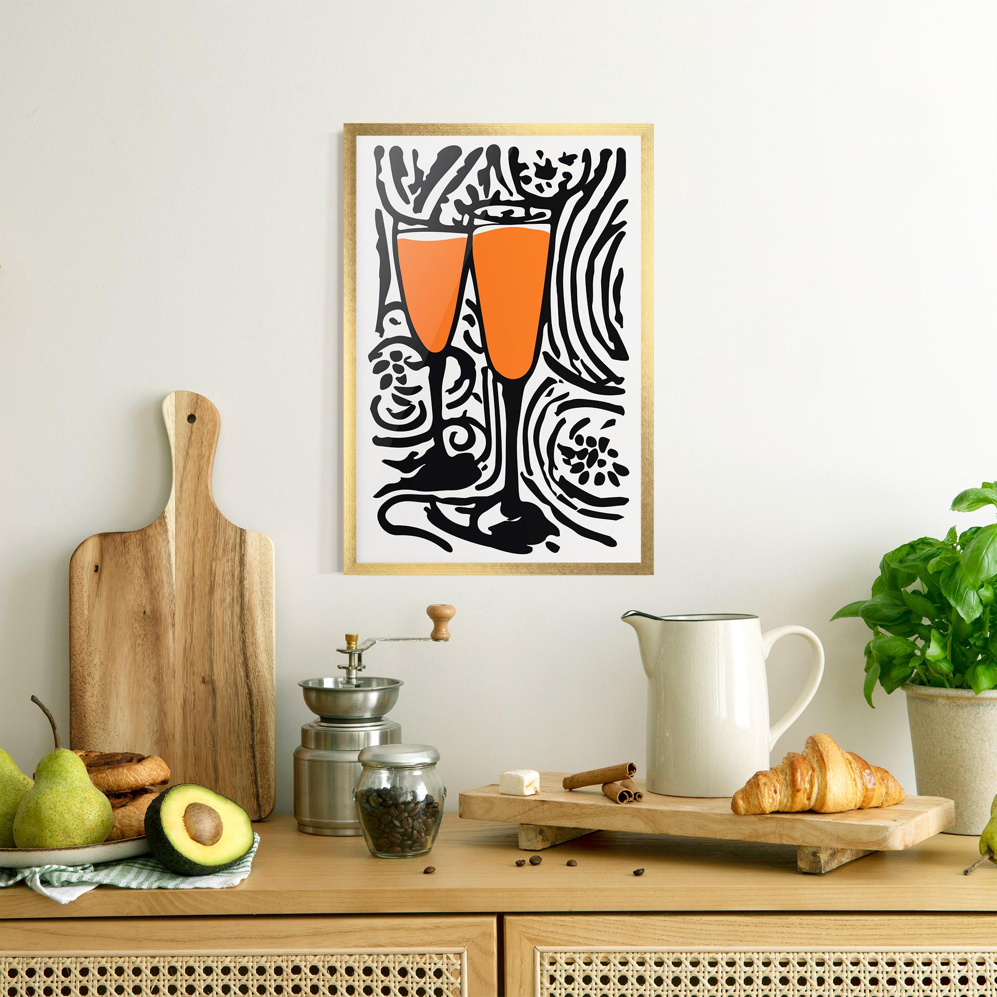 Plakat w Ramie Orange Grey Drink mockup 8
