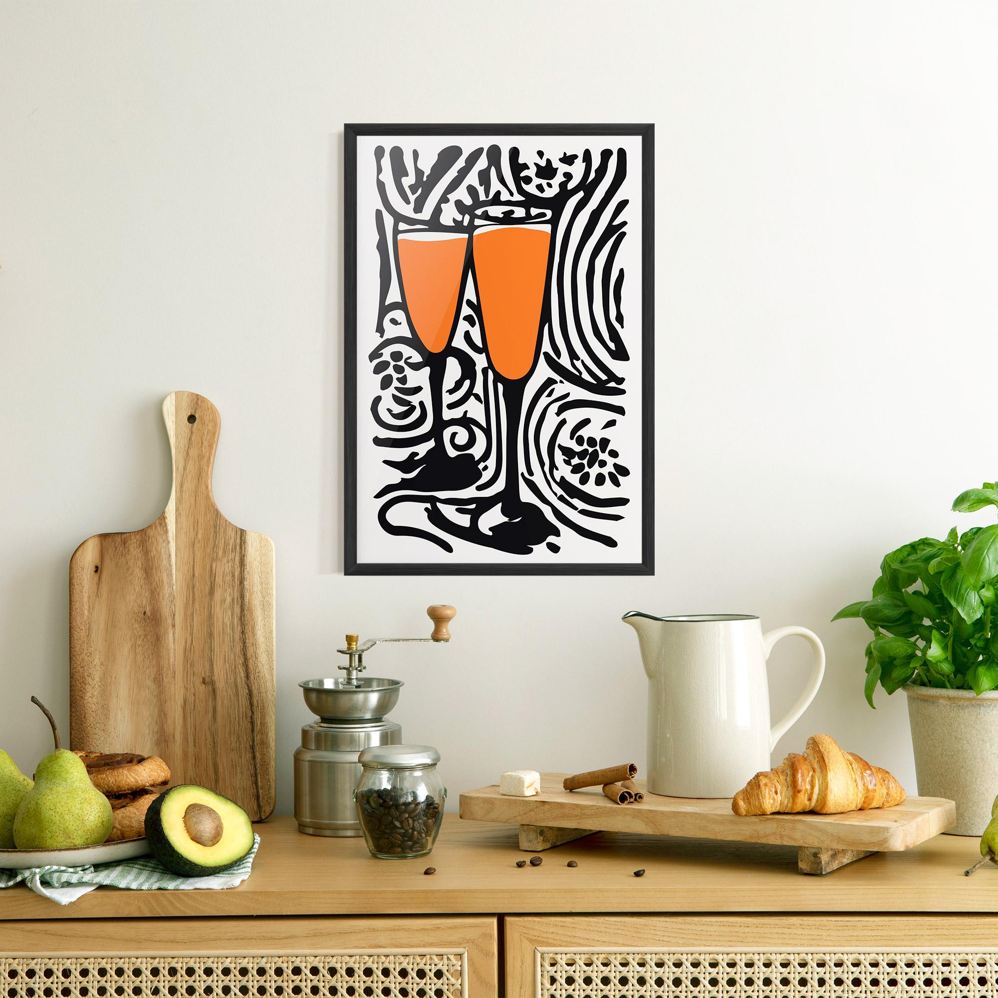 Plakat w Ramie Orange Grey Drink mockup 8