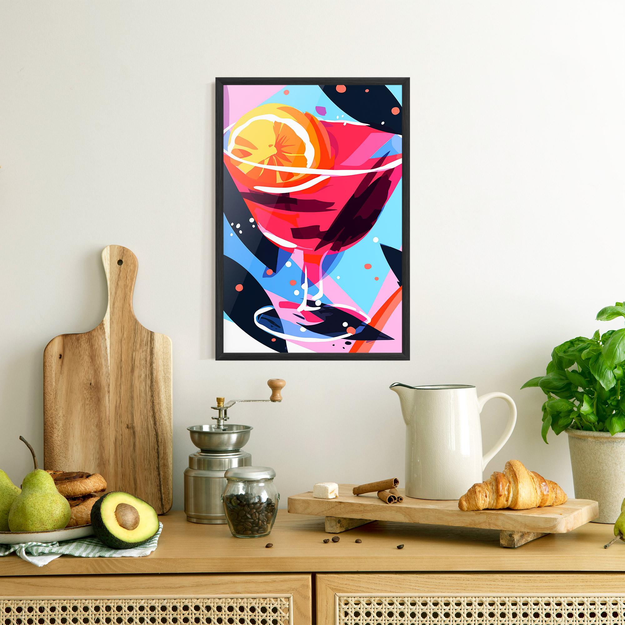 Plakat w Ramie Red Cocktail Art mockup 8