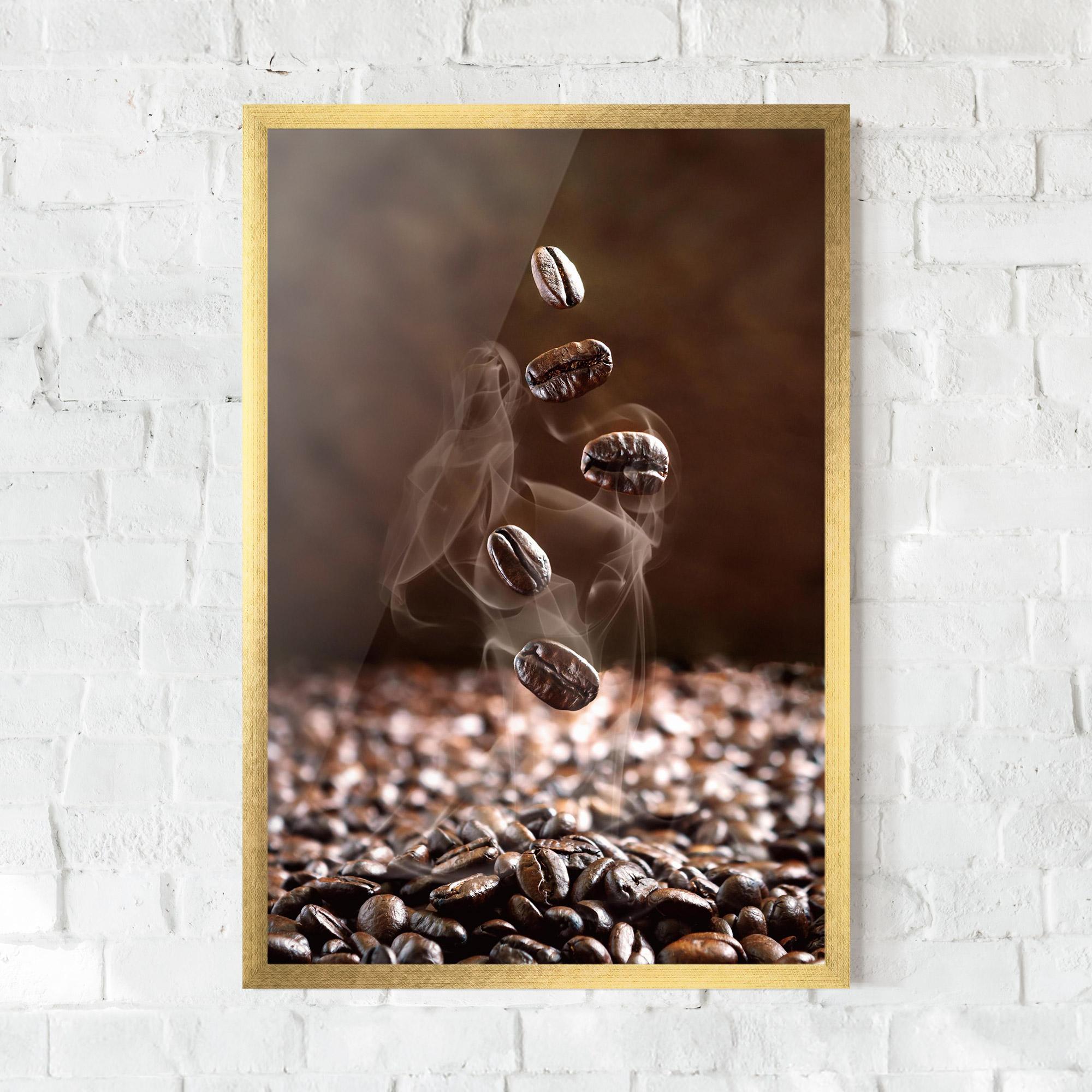 Plakat w Ramie Close Up Falling Beans mockup 0