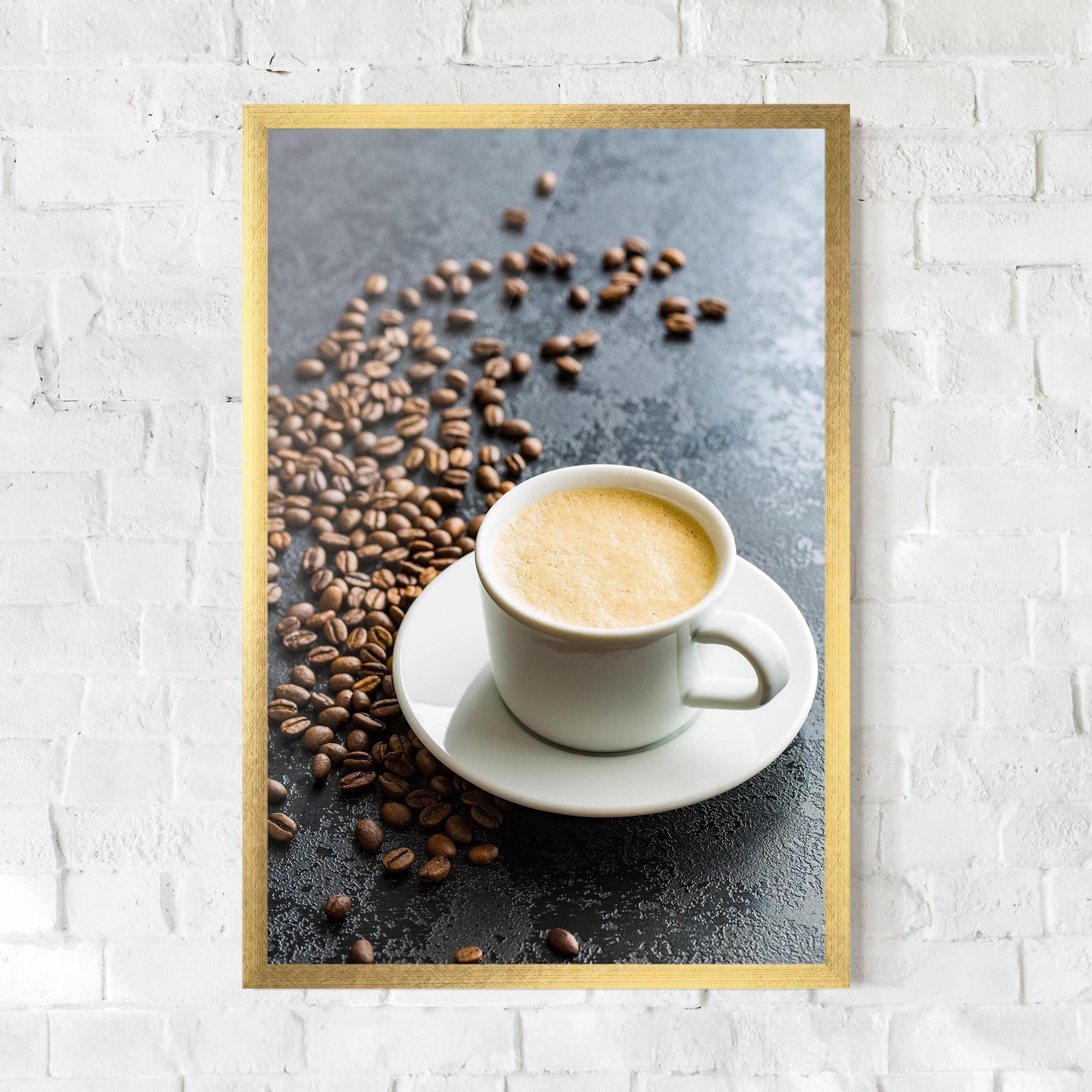 Plakat w Ramie Hot Cappuccino Coffee mockup 0