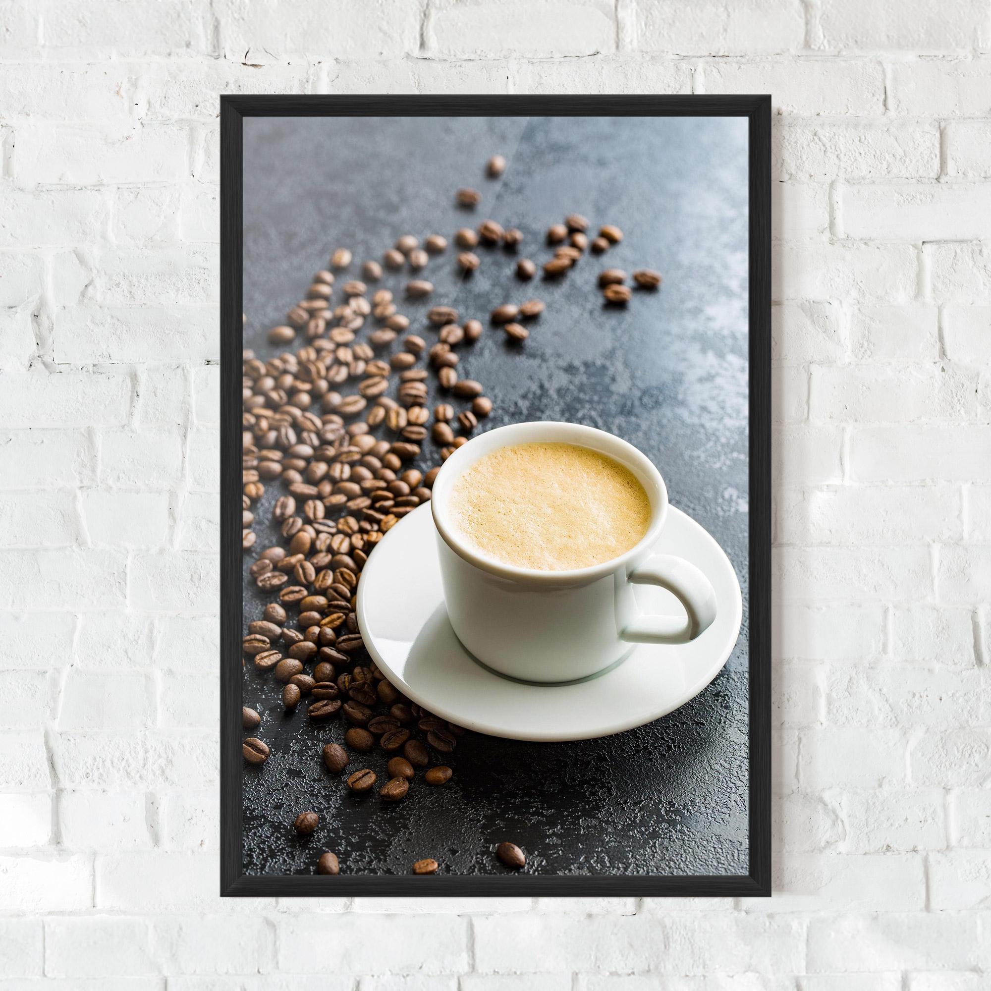 Plakat w Ramie Hot Cappuccino Coffee mockup 0