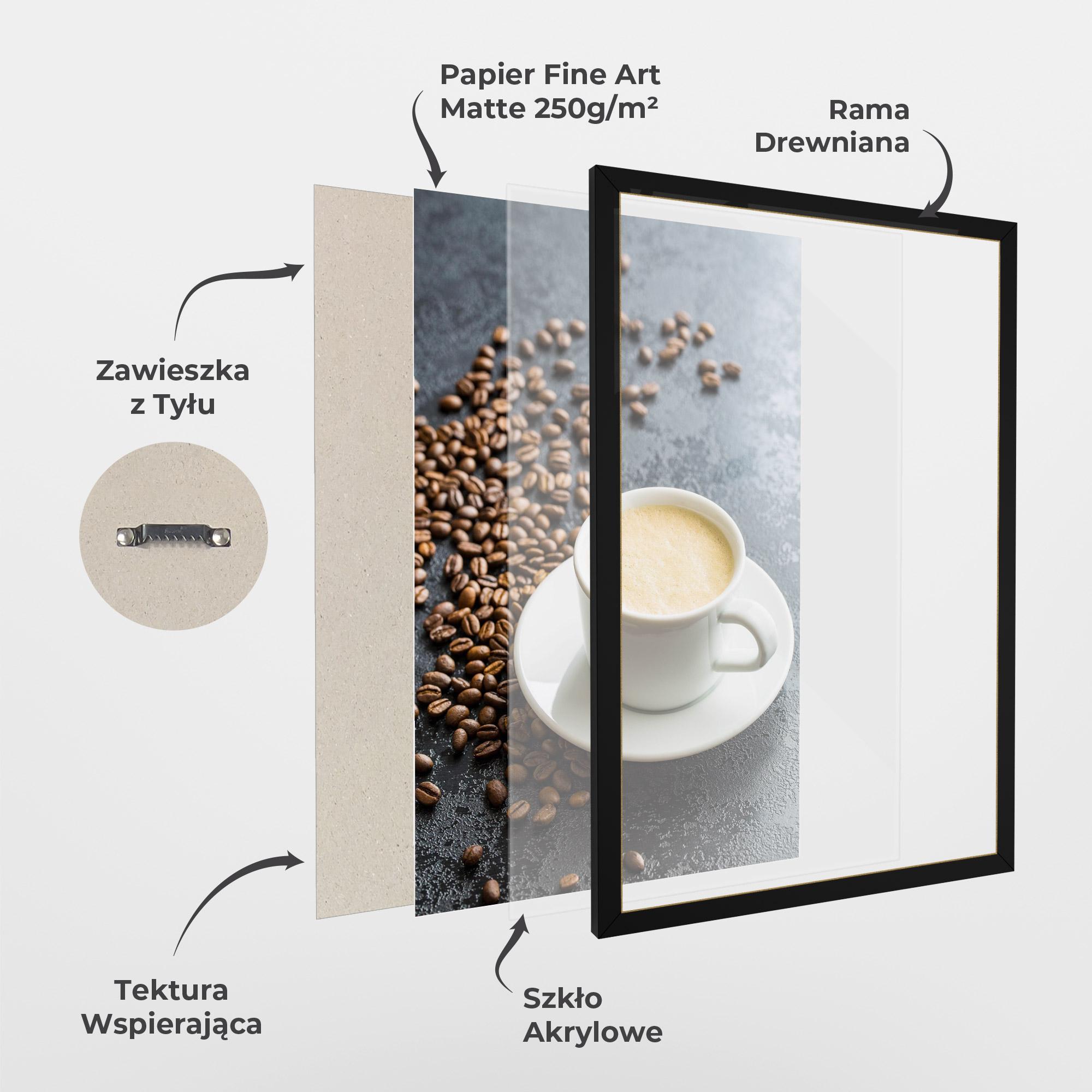 Plakat w Ramie Hot Cappuccino Coffee mockup 1