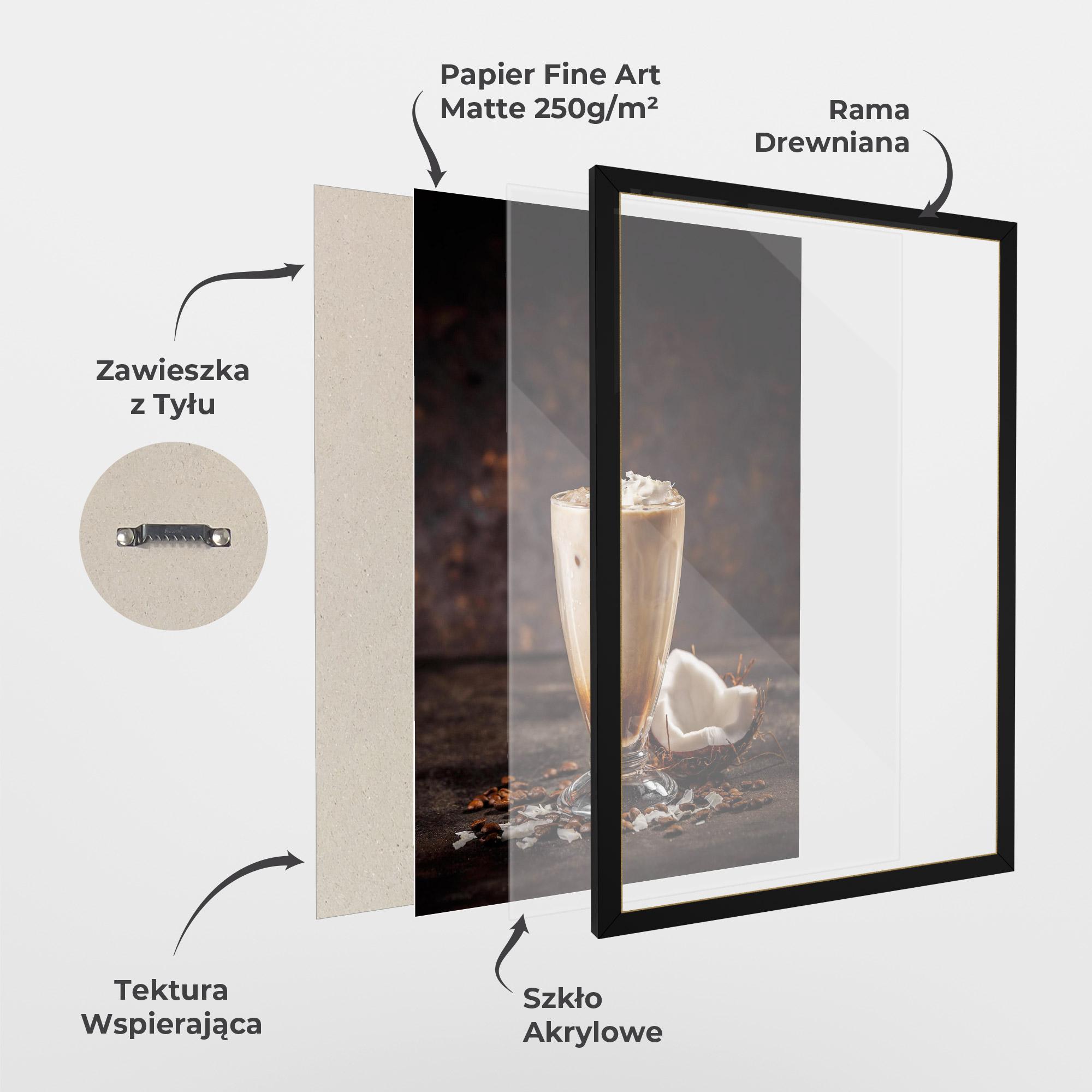 Plakat w Ramie Tasty Coconut Coffee mockup 1