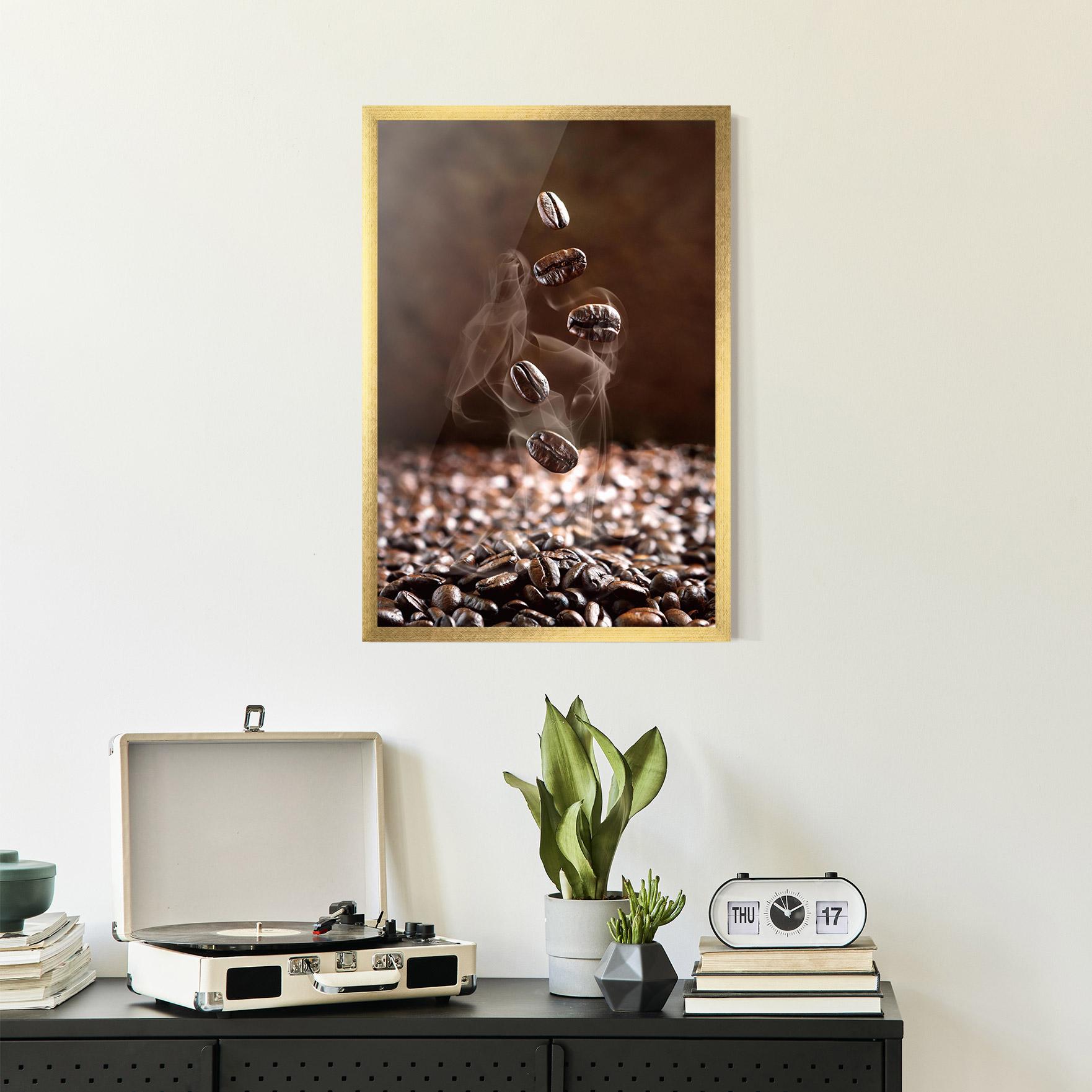 Plakat w Ramie Close Up Falling Beans mockup 2