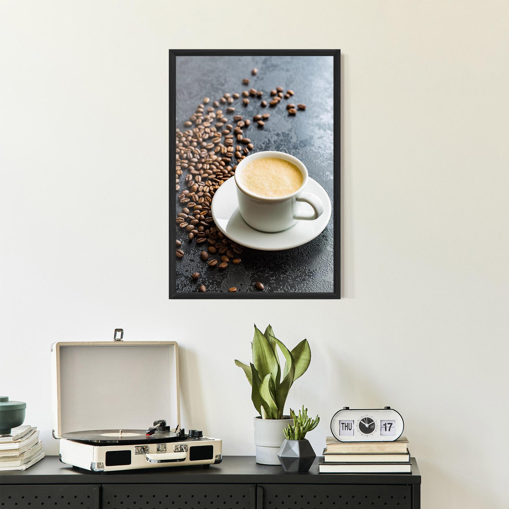 Plakat w Ramie Hot Cappuccino Coffee mockup 2