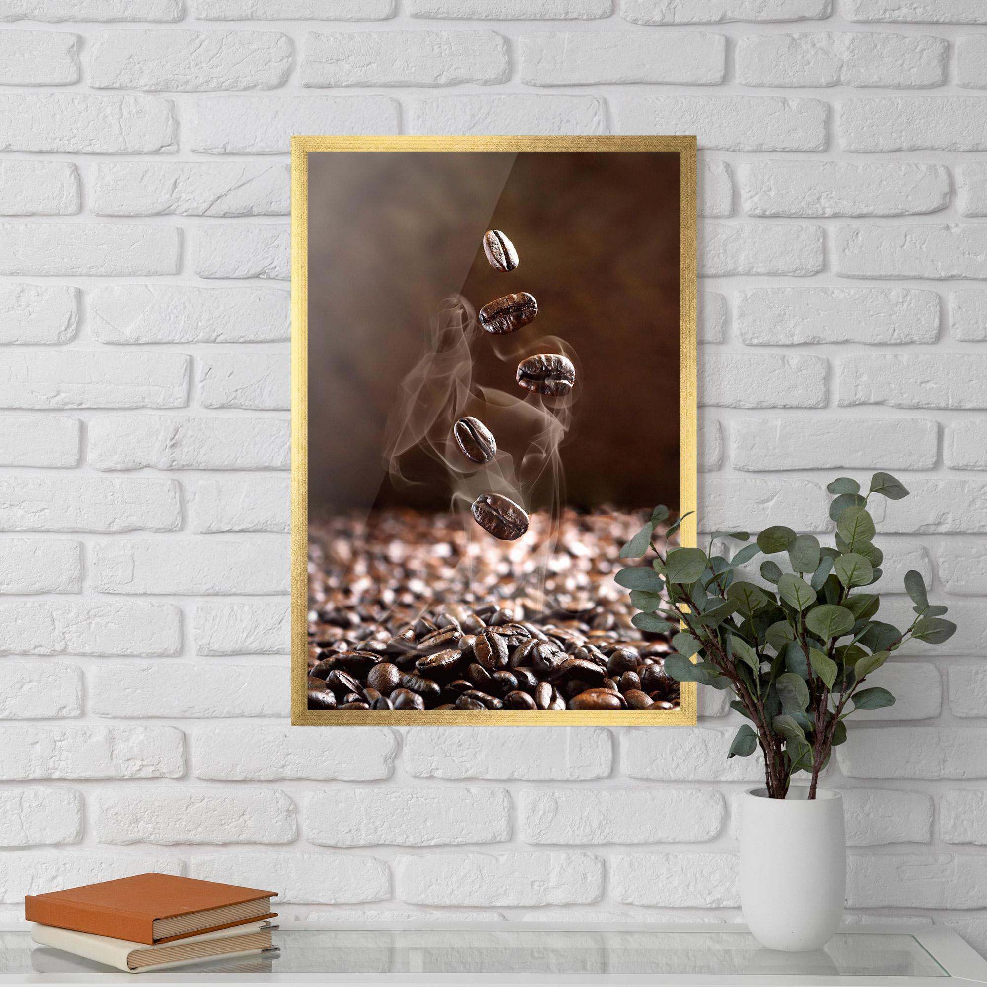 Plakat w Ramie Close Up Falling Beans mockup 5