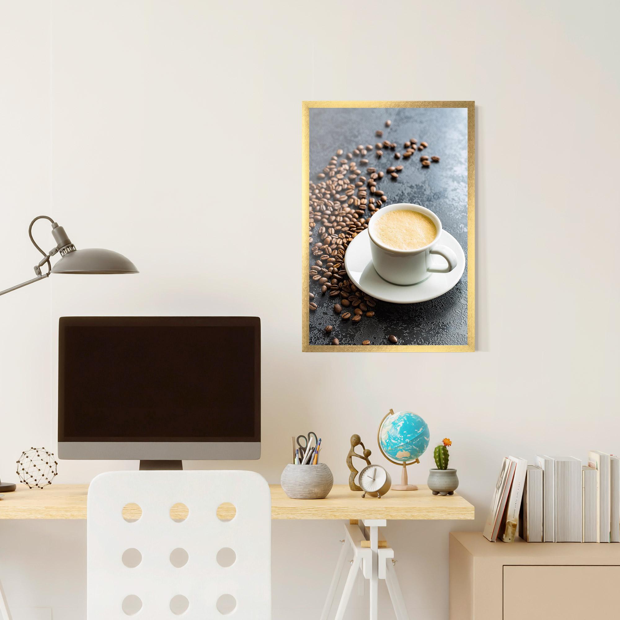 Plakat w Ramie Hot Cappuccino Coffee mockup 6