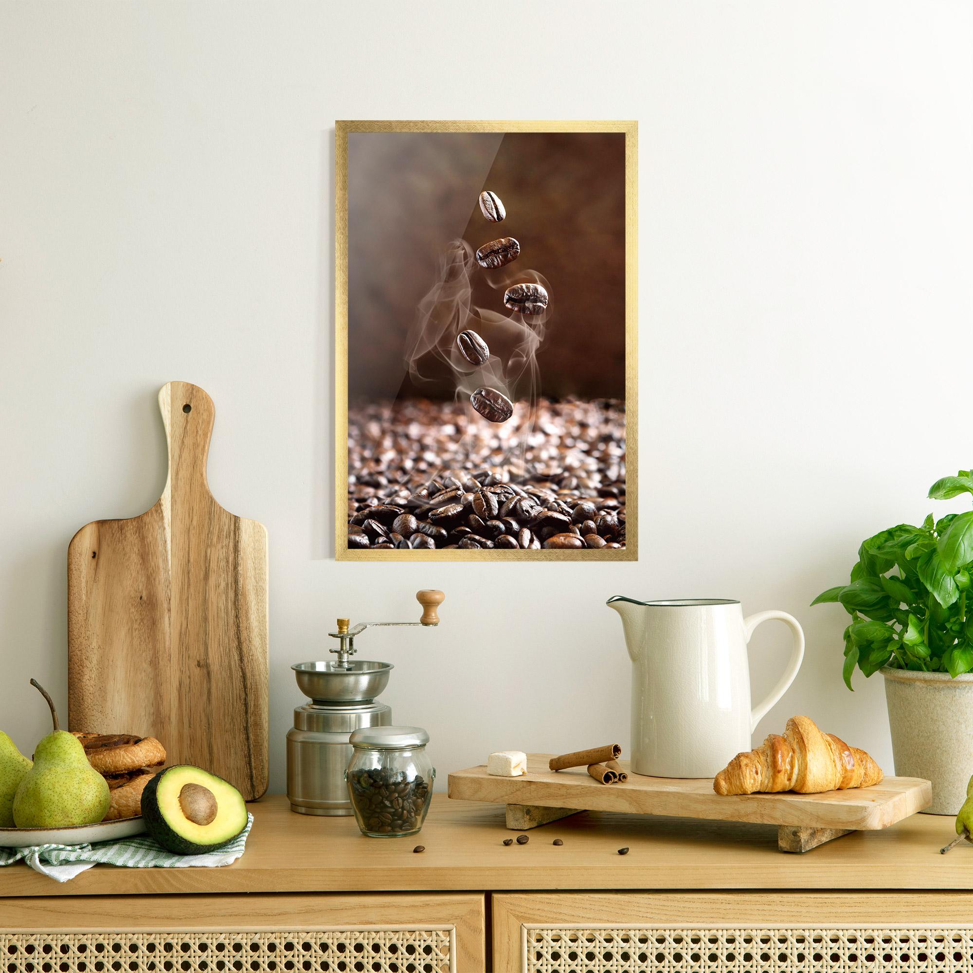 Plakat w Ramie Close Up Falling Beans mockup 8