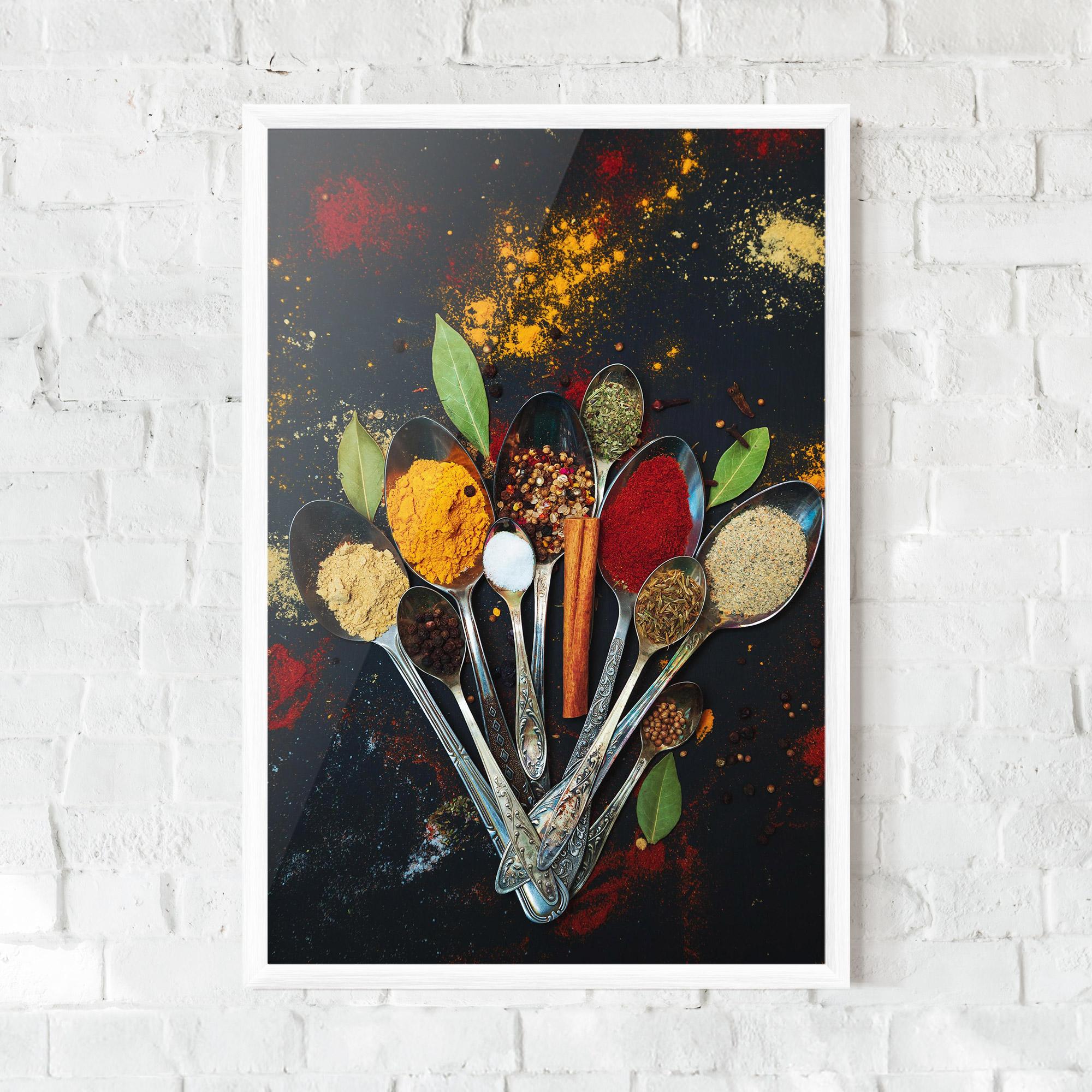 Plakat w Ramie Spices Cooking Spoons mockup 0