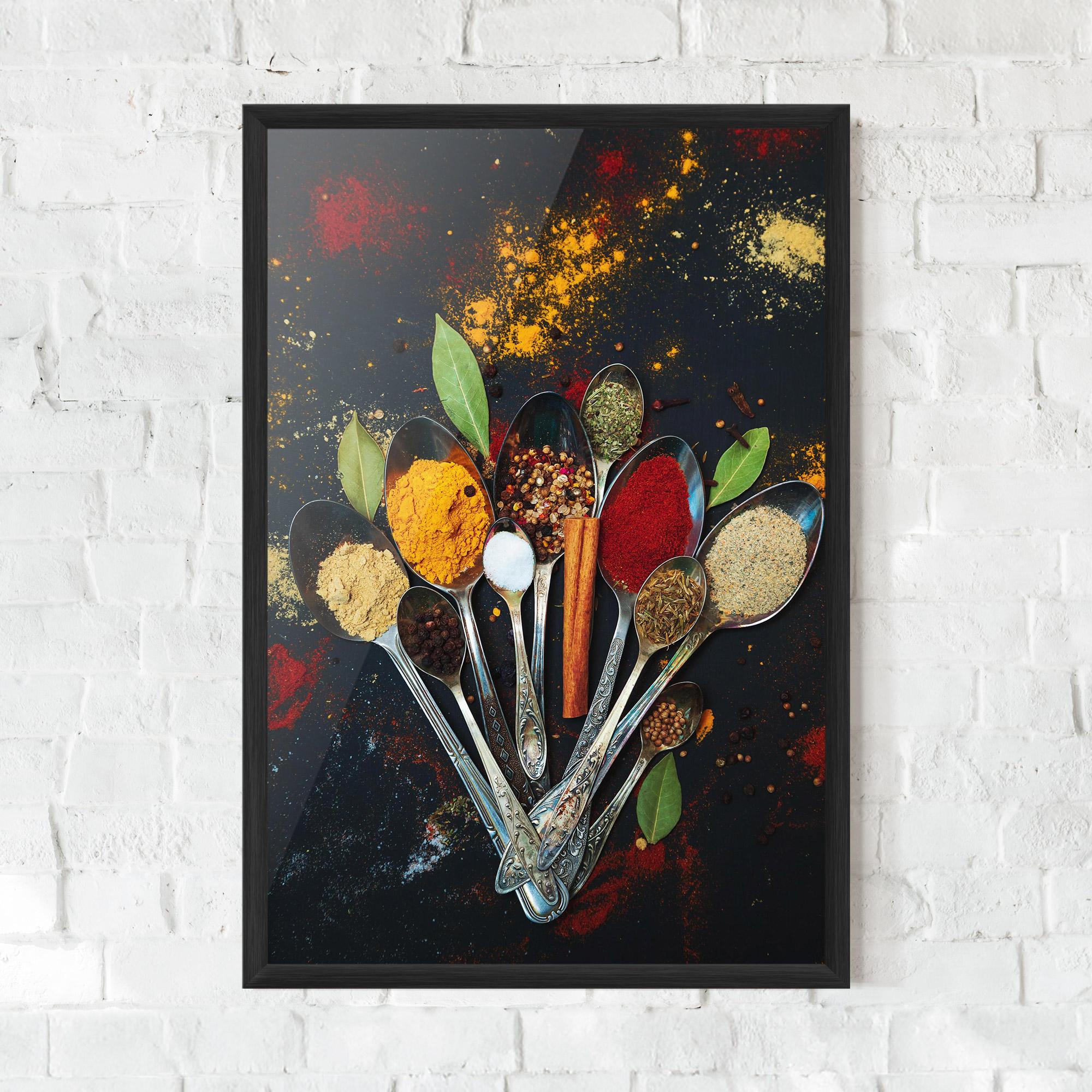 Plakat w Ramie Spices Cooking Spoons mockup 0