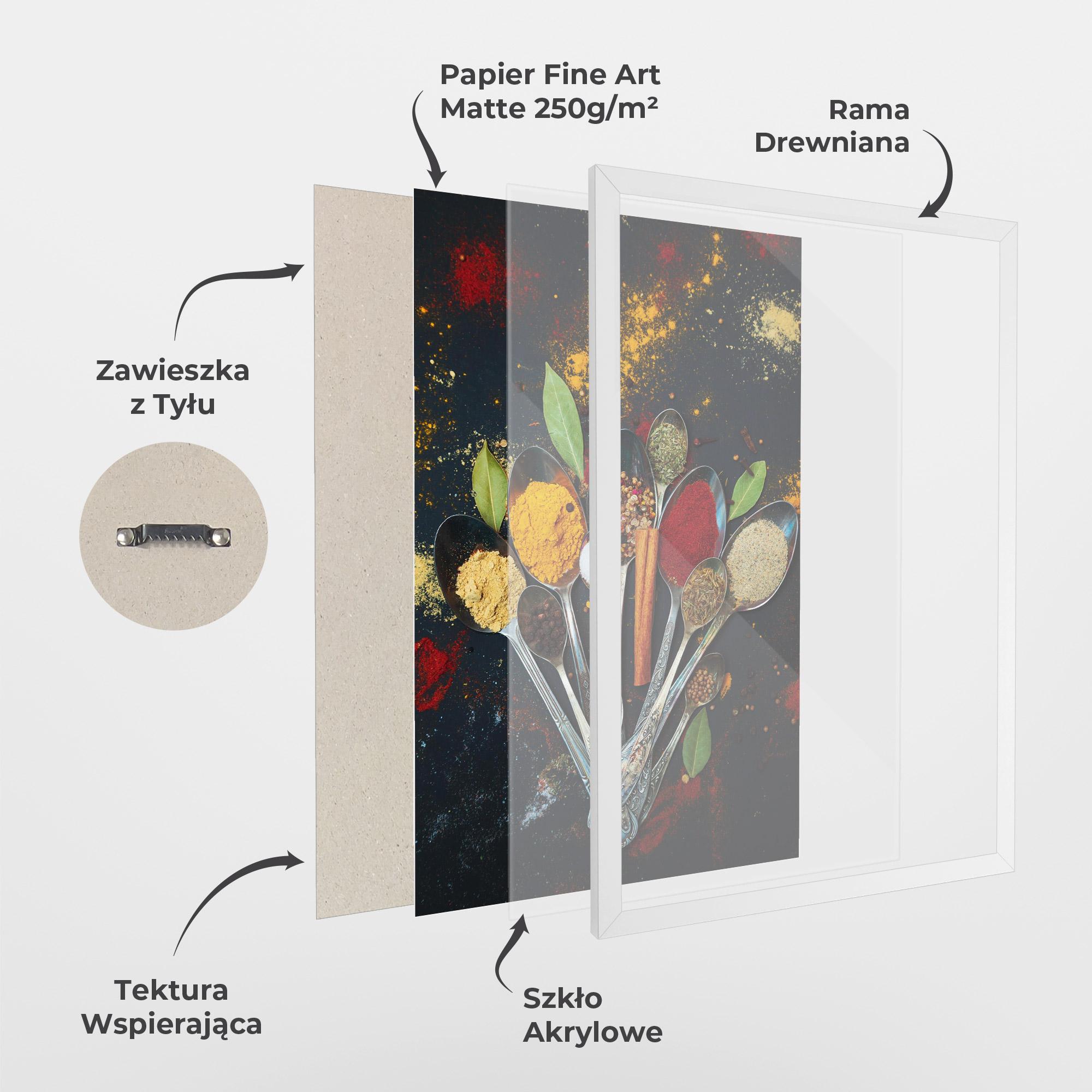 Plakat w Ramie Spices Cooking Spoons mockup 1