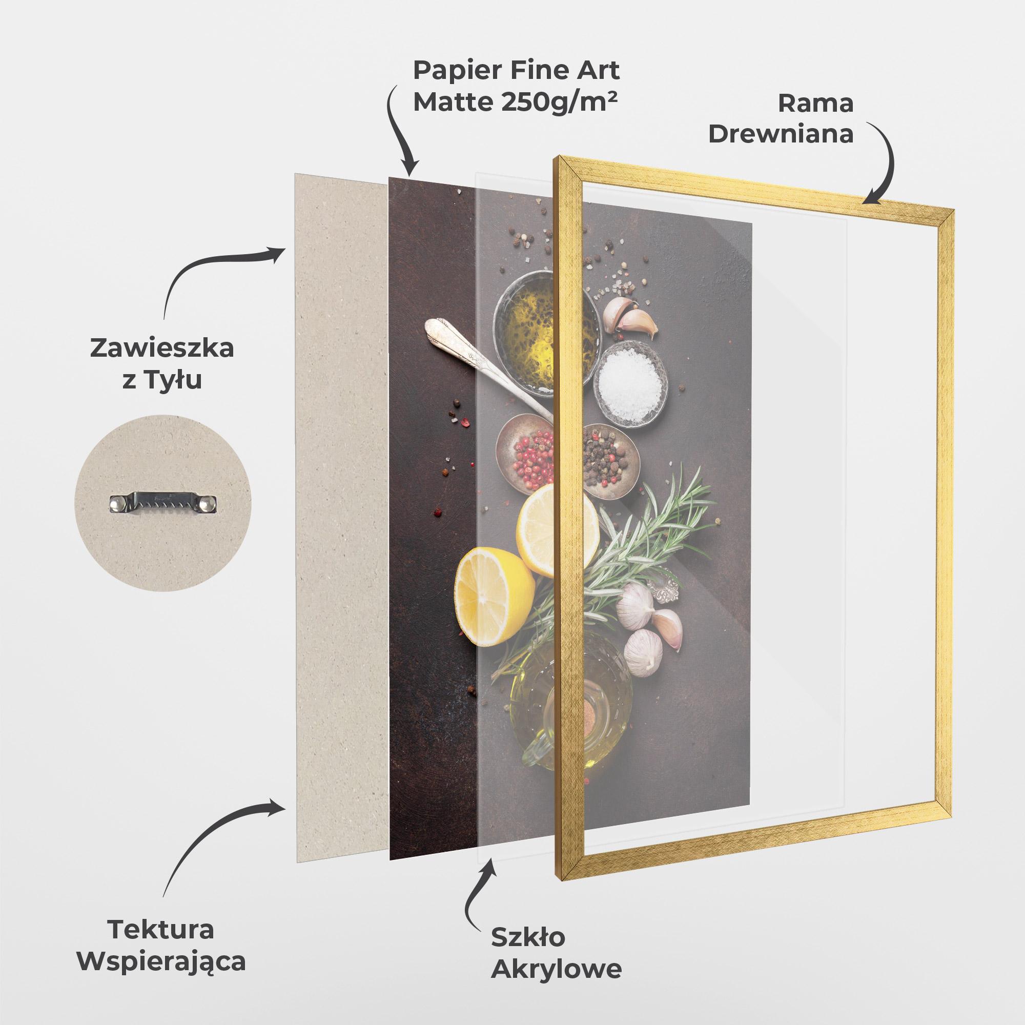 Plakat w Ramie Spices On Stone Table mockup 1