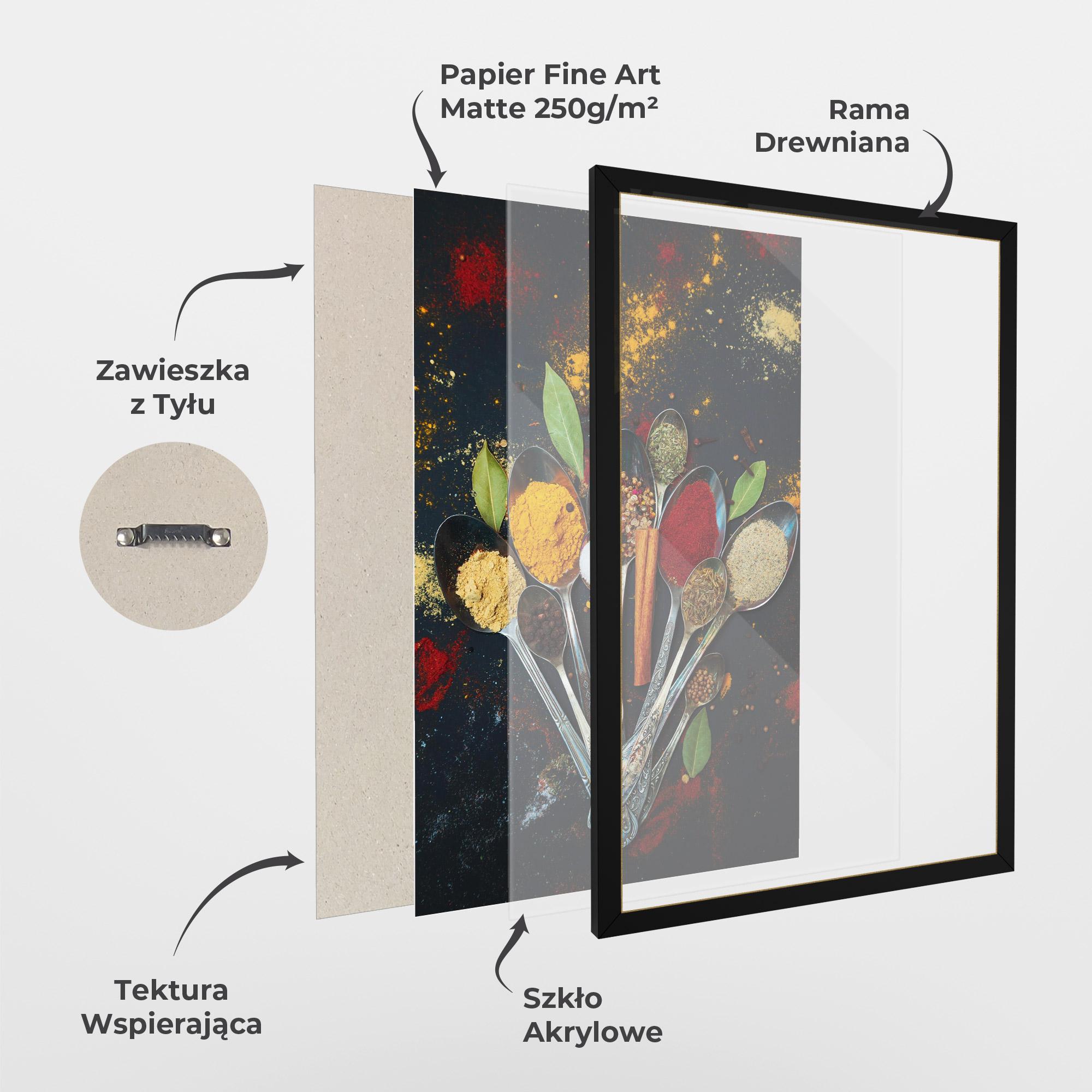 Plakat w Ramie Spices Cooking Spoons mockup 1