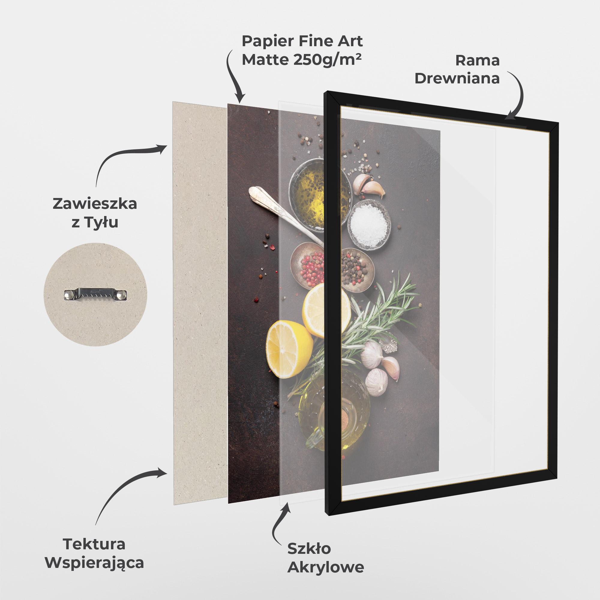 Plakat w Ramie Spices On Stone Table mockup 1