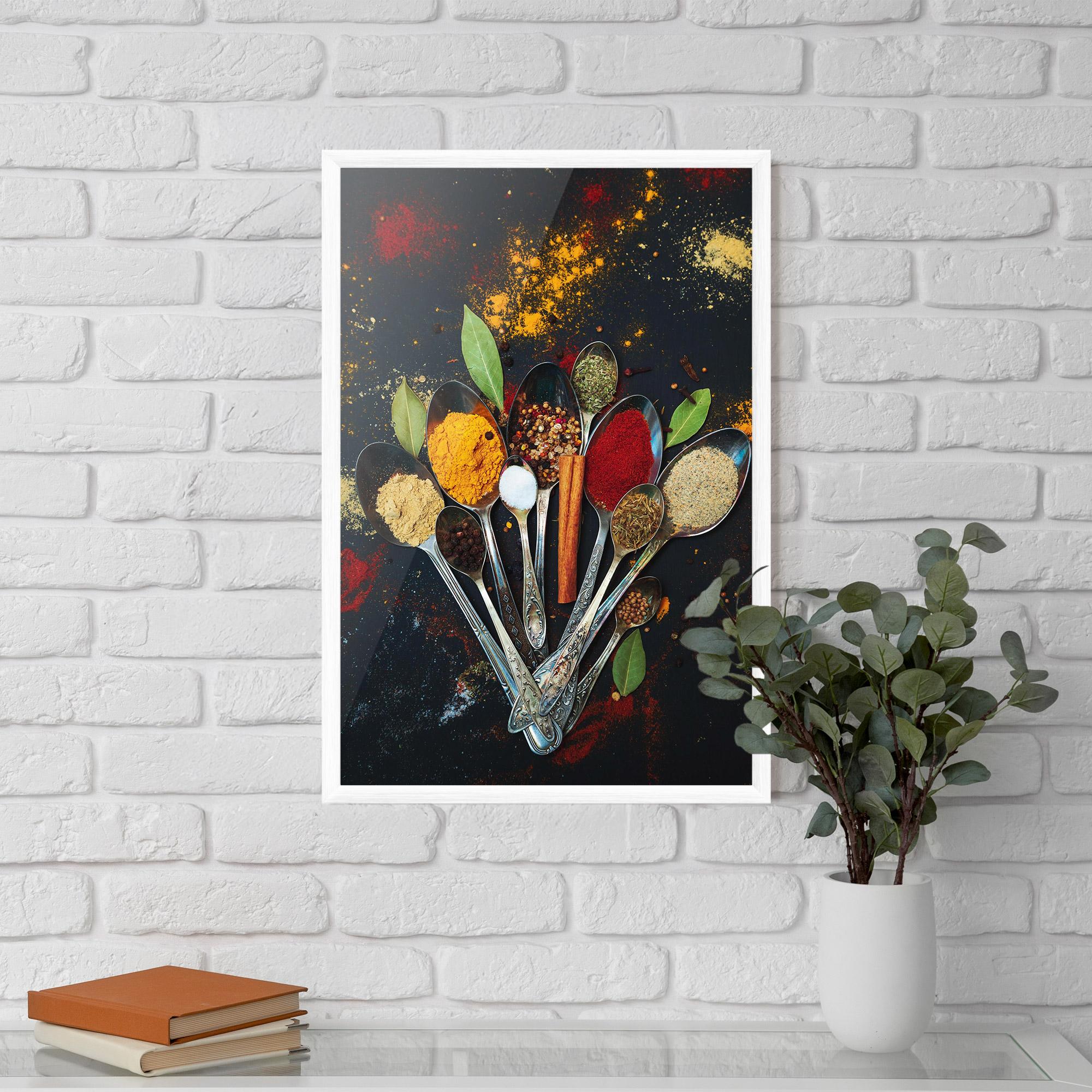 Plakat w Ramie Spices Cooking Spoons mockup 5