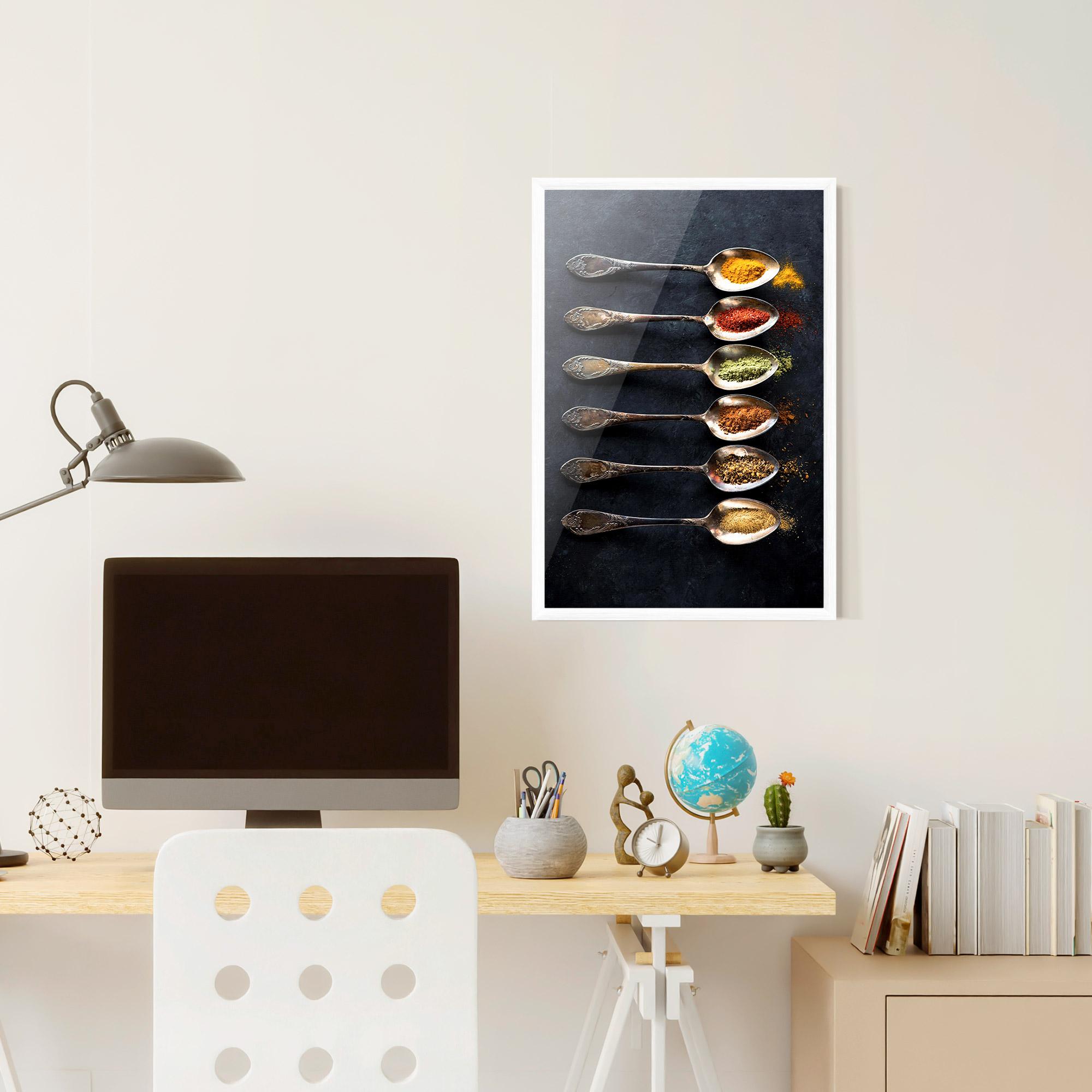 Plakat w Ramie Spices Herbs Spoons mockup 6