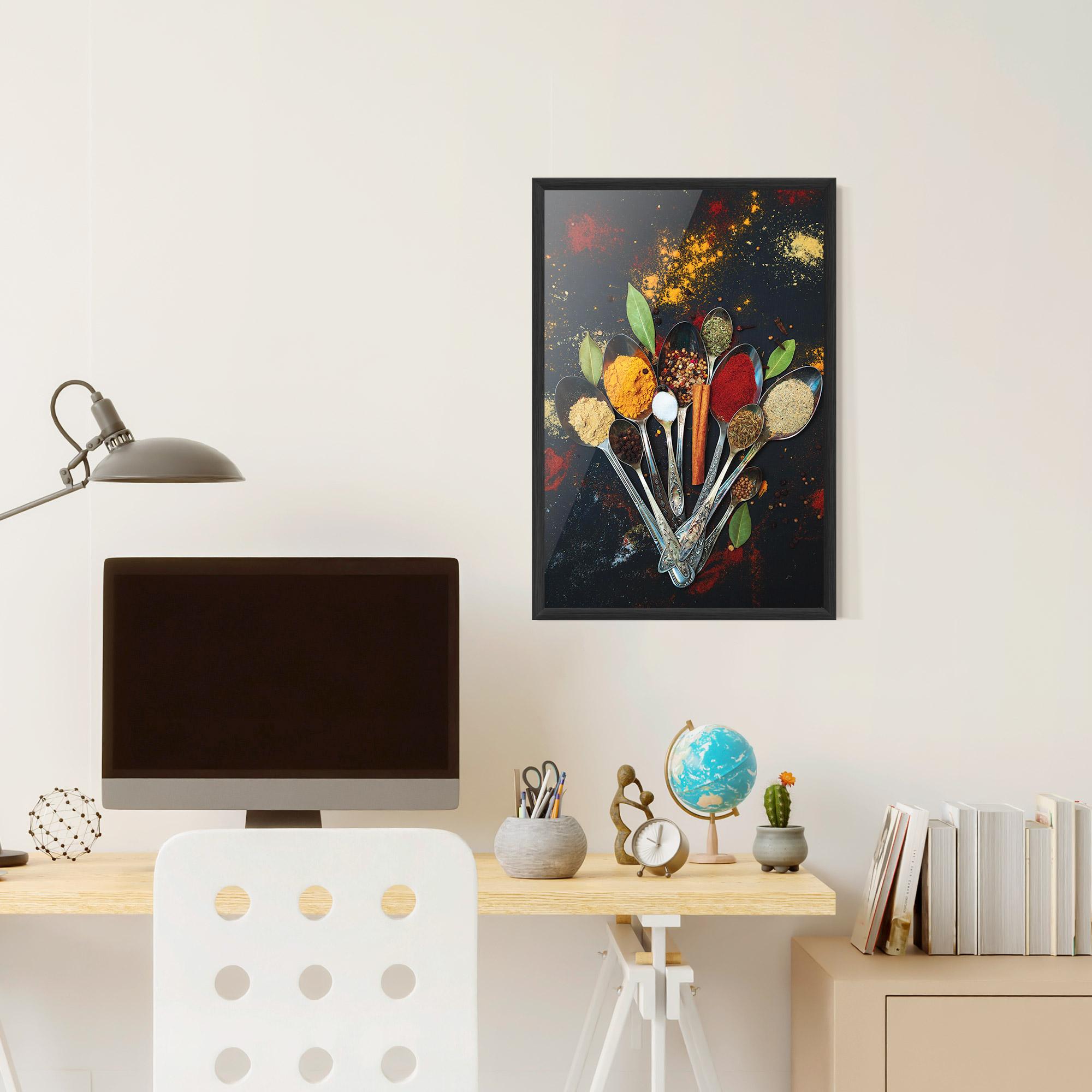 Plakat w Ramie Spices Cooking Spoons mockup 6