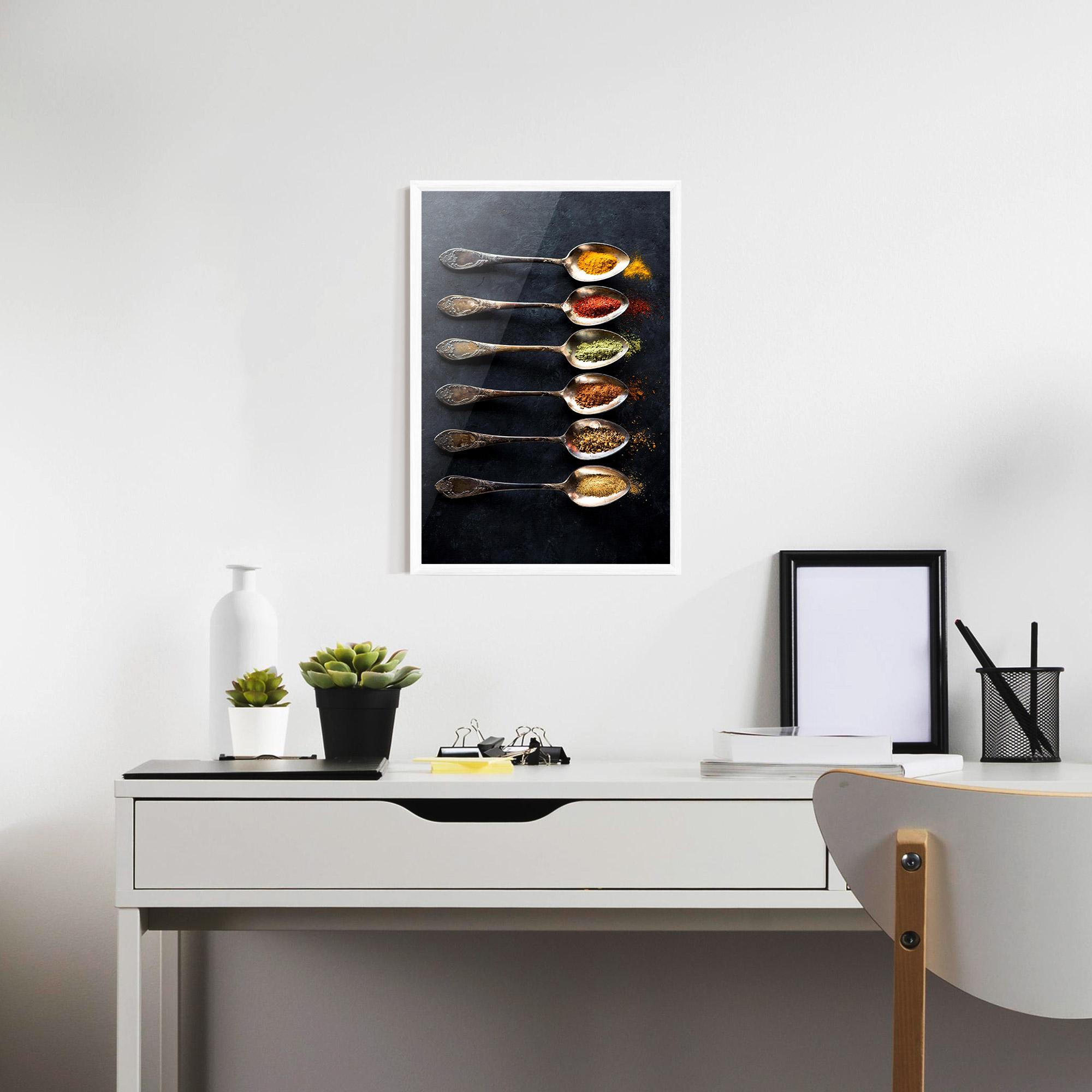 Plakat w Ramie Spices Herbs Spoons mockup 7