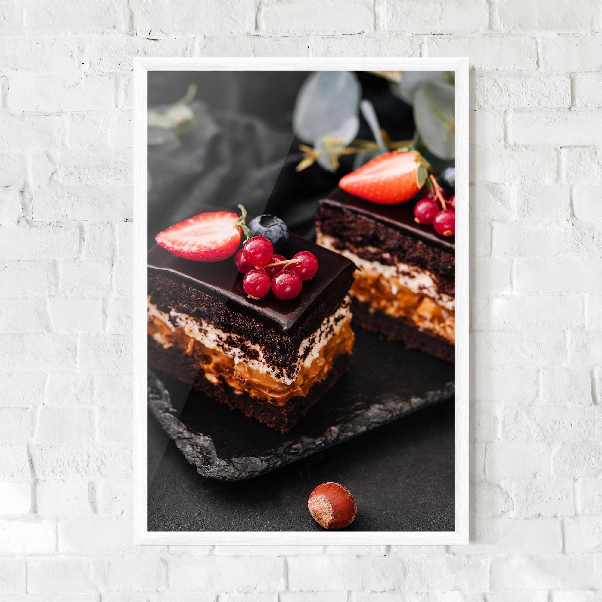 Plakat w Ramie Chocolate Berries Cake mockup 0