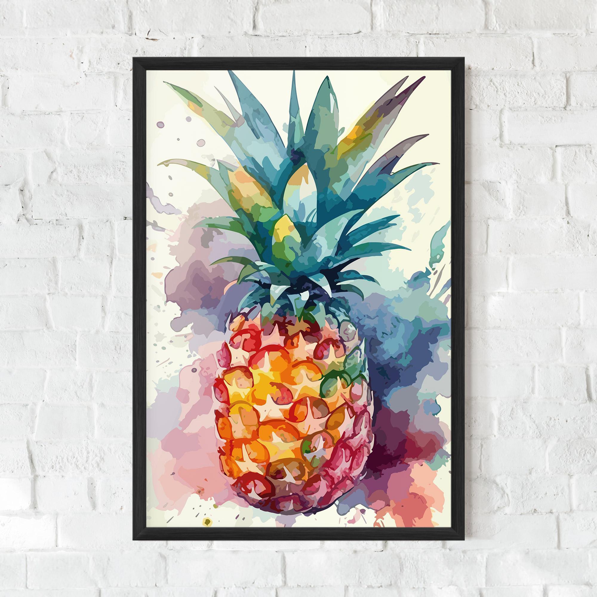 Plakat w Ramie Colorful Pineapple mockup 0