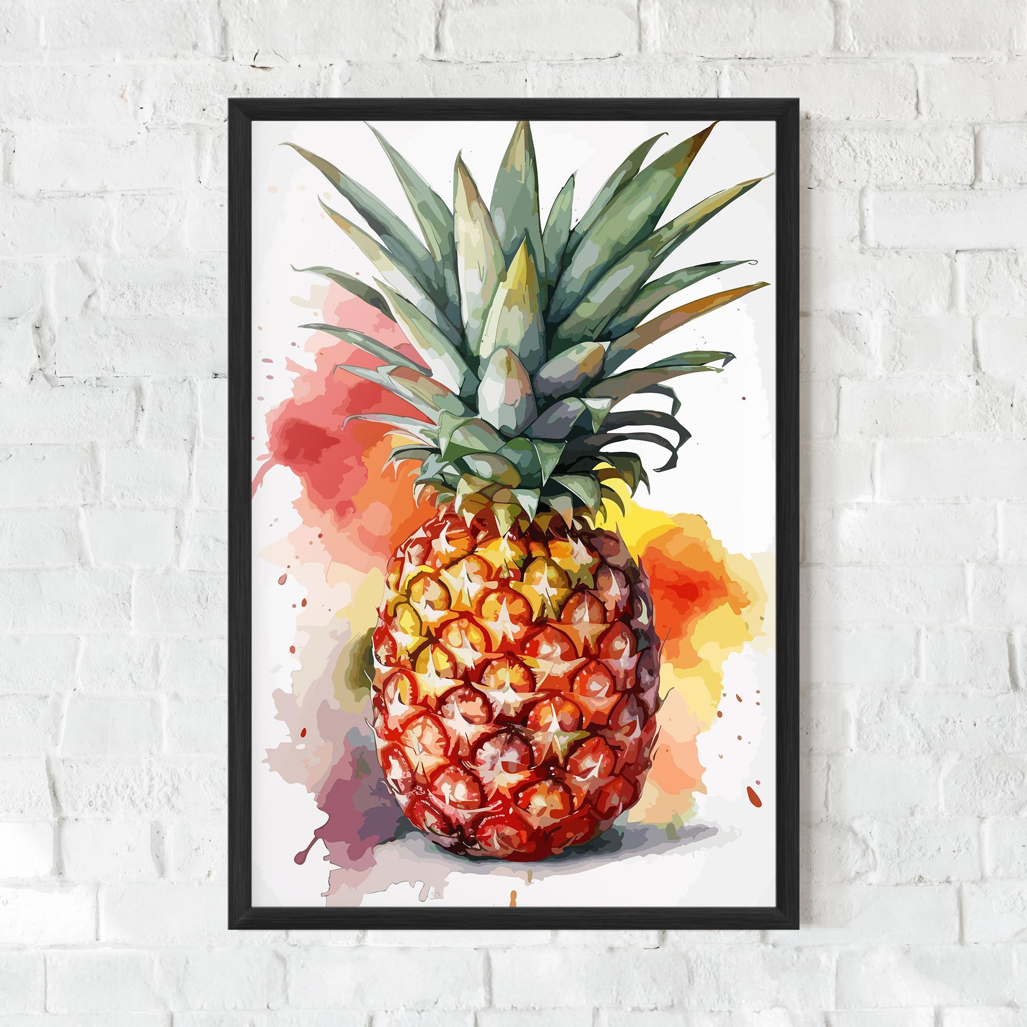 Plakat w Ramie Pineapple Watercolor mockup 0