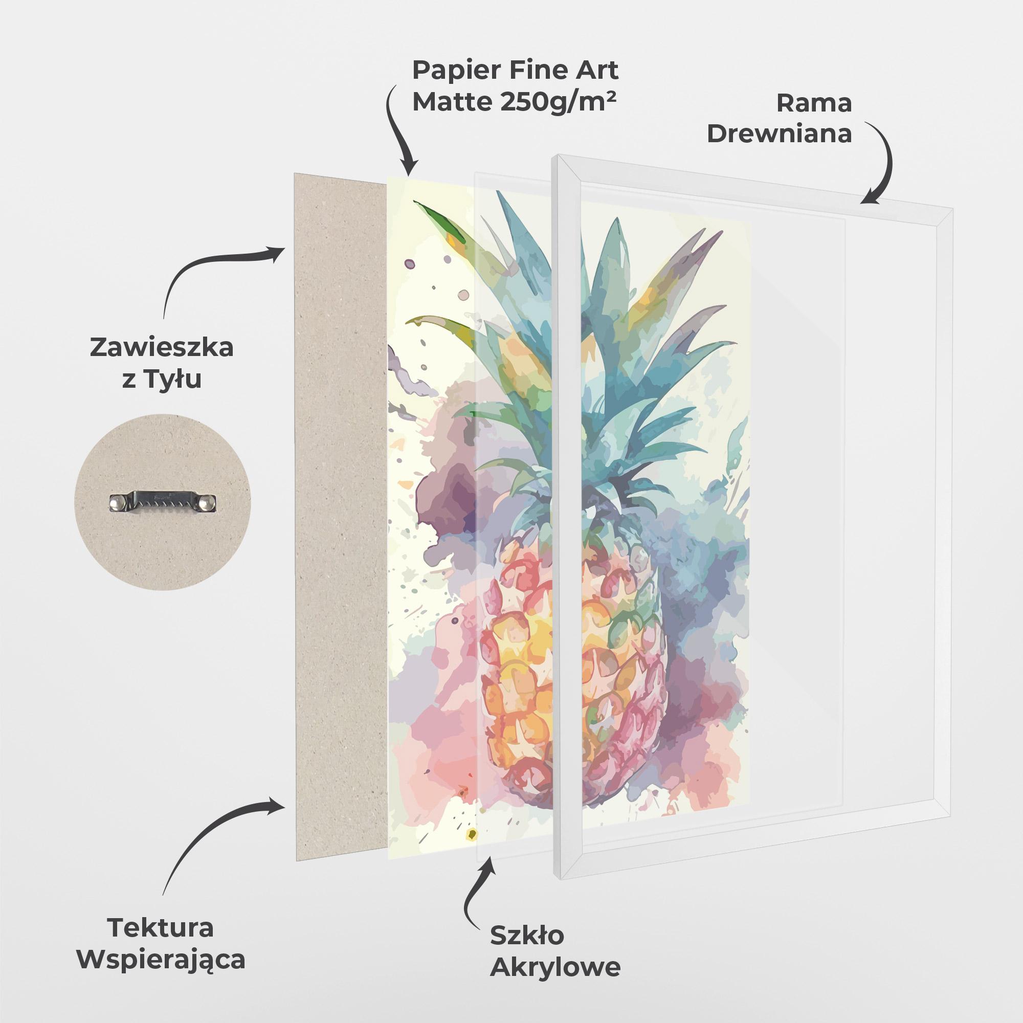 Plakat w Ramie Colorful Pineapple mockup 1