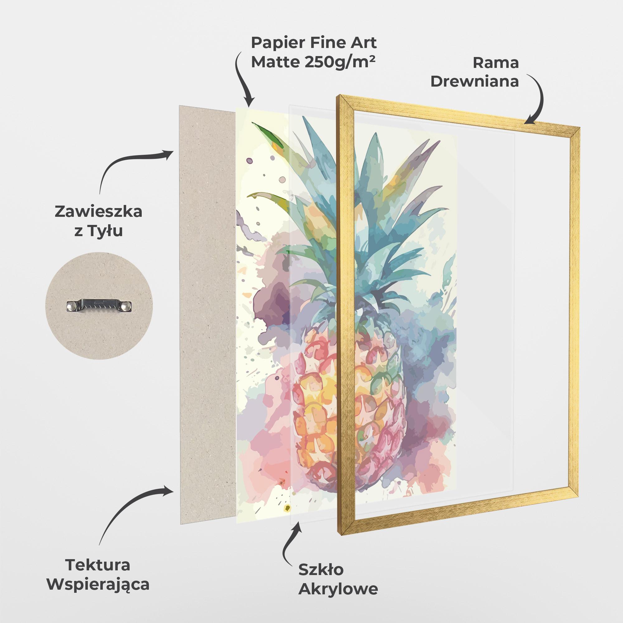 Plakat w Ramie Colorful Pineapple mockup 1