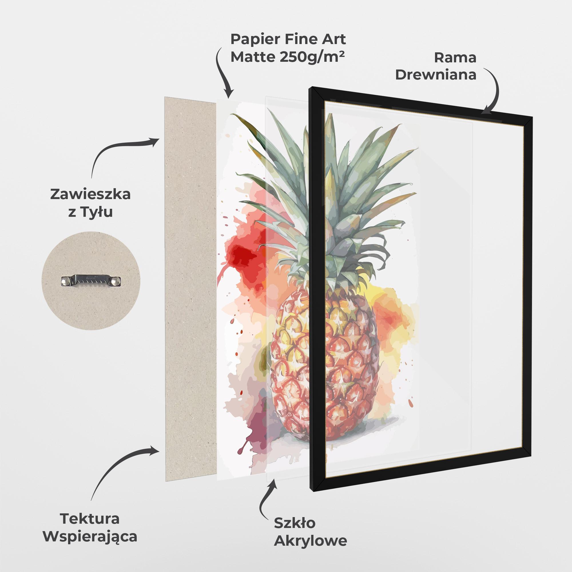 Plakat w Ramie Pineapple Watercolor mockup 1