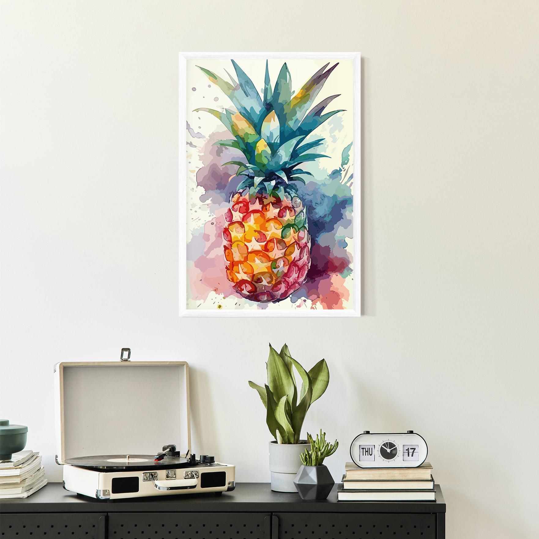 Plakat w Ramie Colorful Pineapple mockup 2