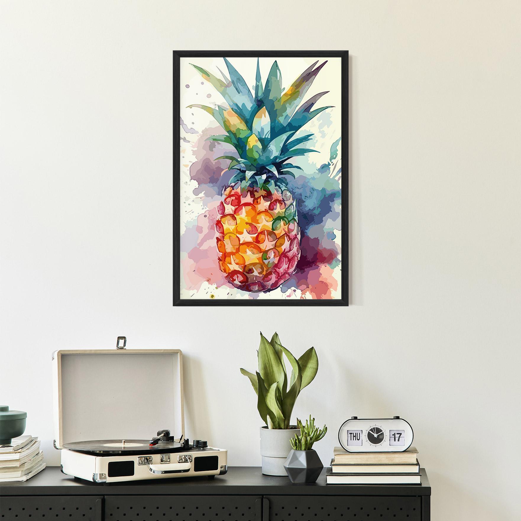 Plakat w Ramie Colorful Pineapple mockup 2