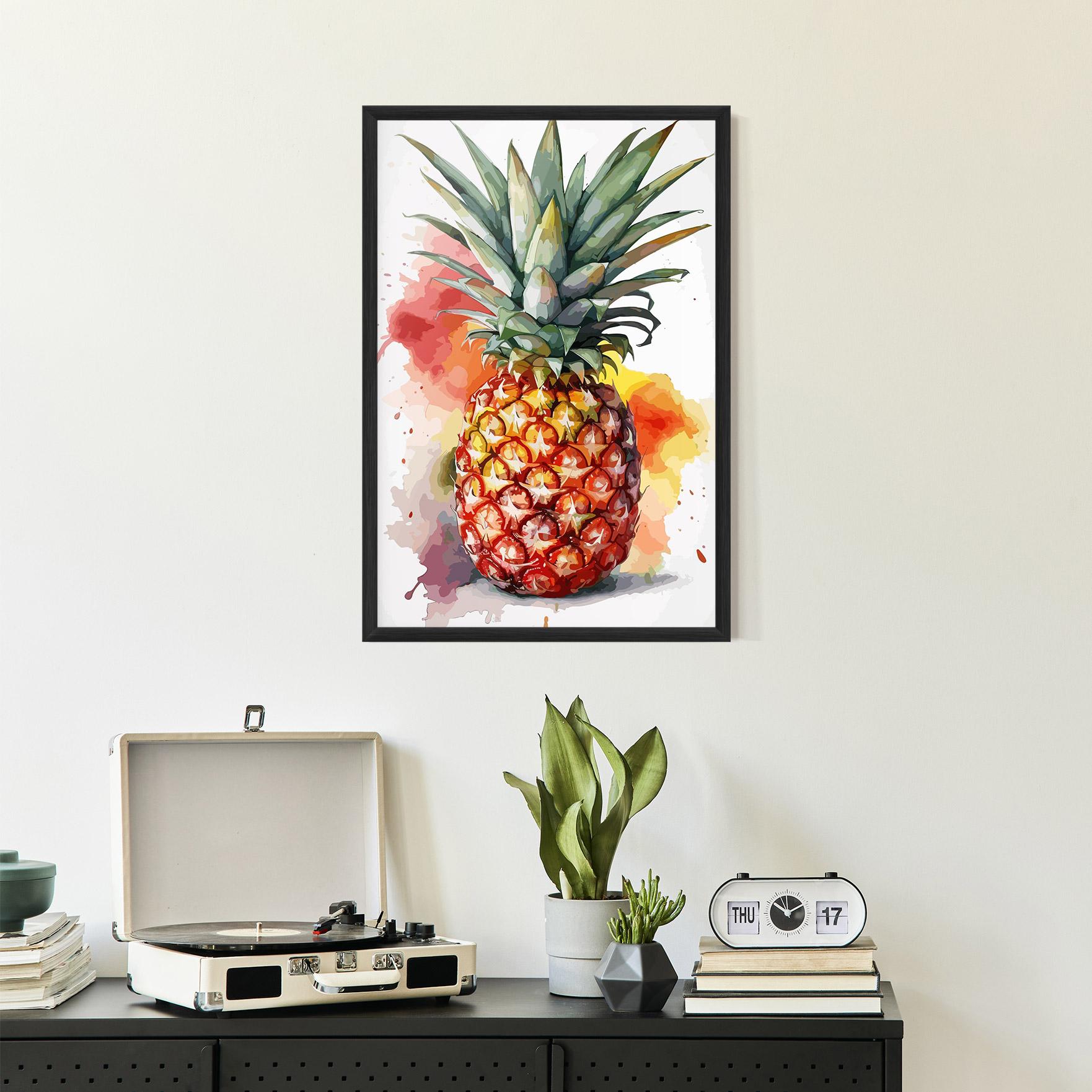 Plakat w Ramie Pineapple Watercolor mockup 2
